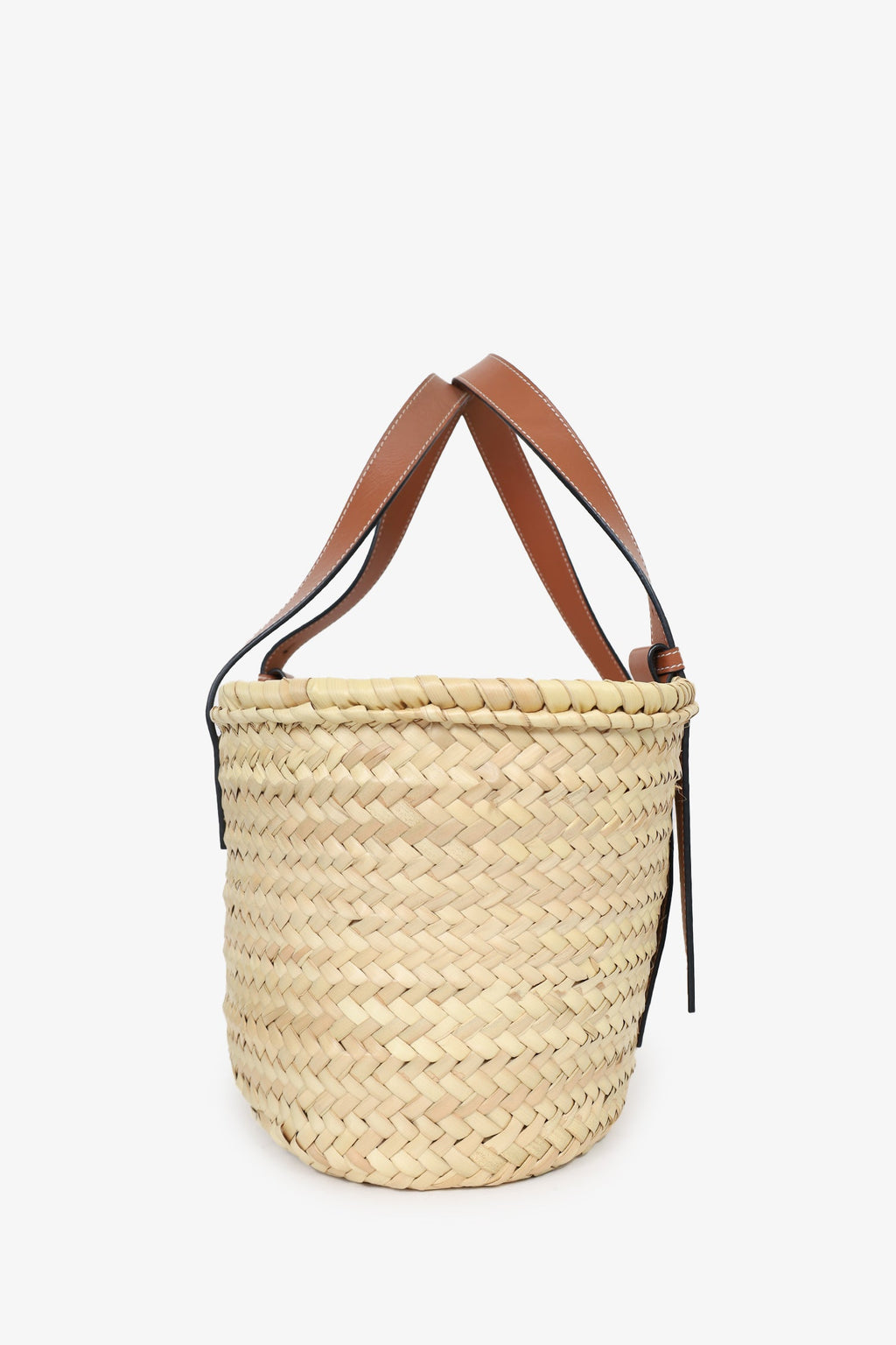 Loewe Beige Woven/Brown Leather Medium Basket Bag