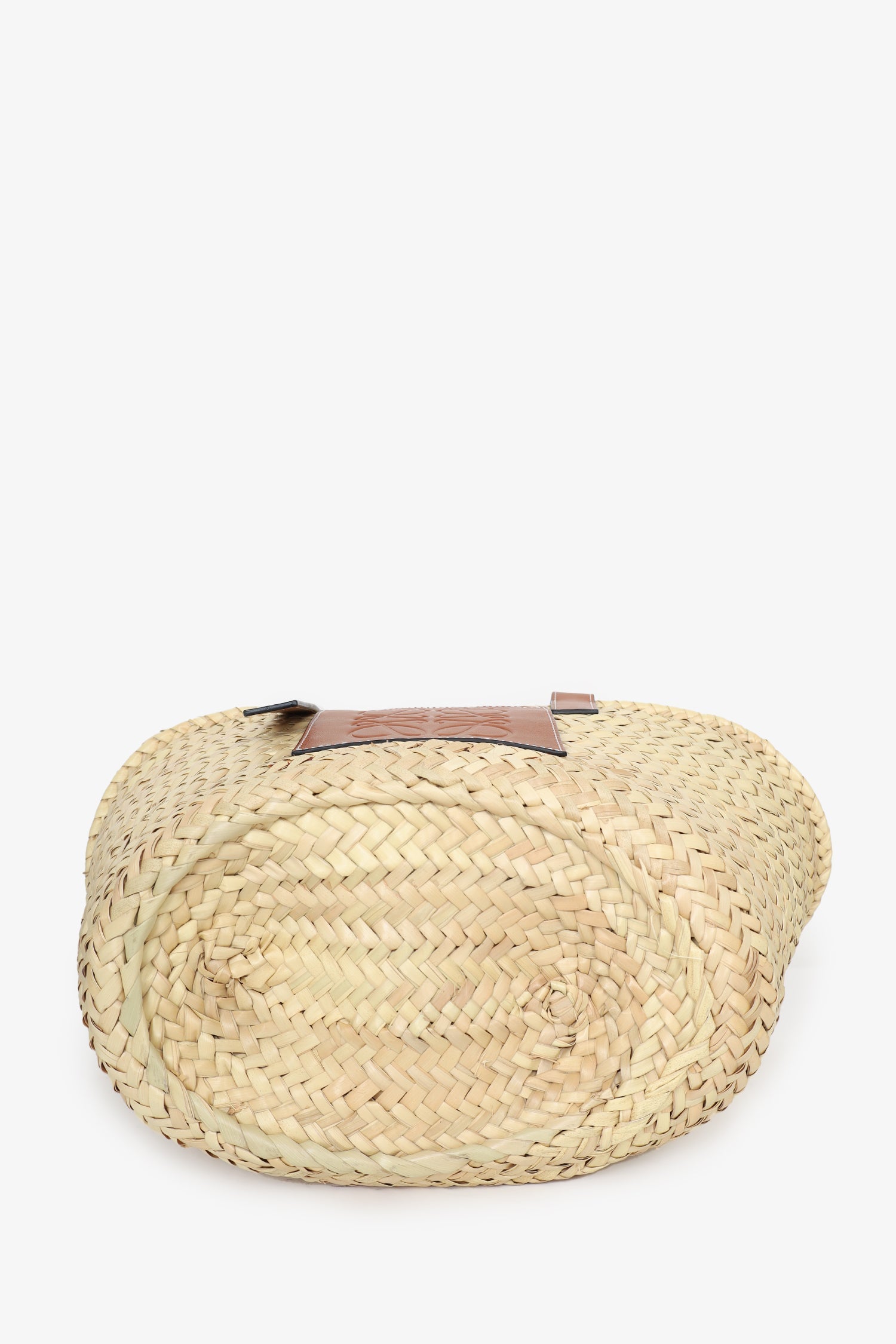 Loewe Beige Woven/Brown Leather Medium Basket Bag