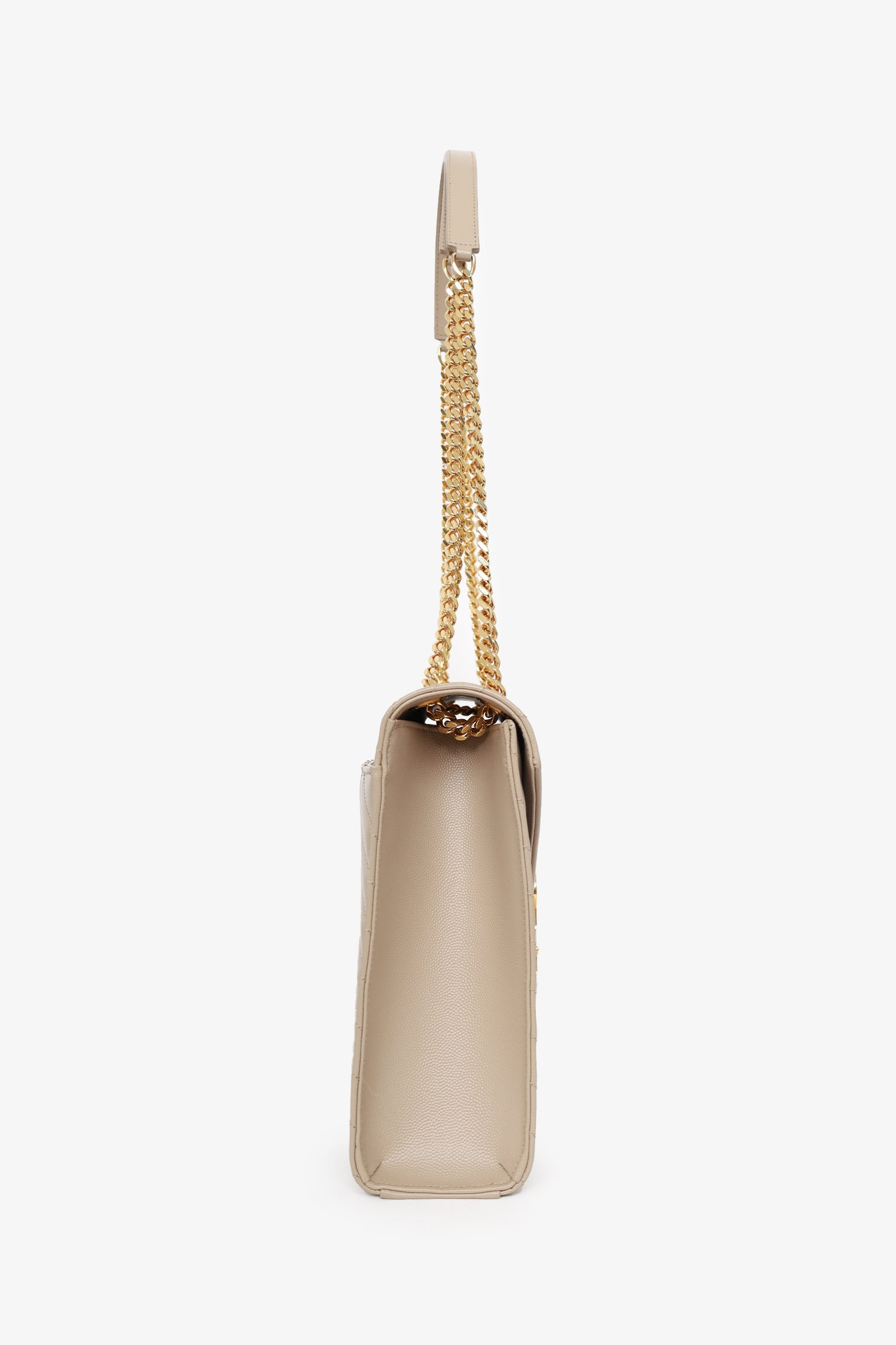 Saint Laurent Beige Grain De Poudre Matelasse Chevron Large Envelop Bag