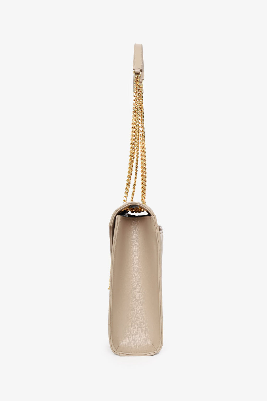 Saint Laurent Beige Grain De Poudre Matelasse Chevron Large Envelop Bag