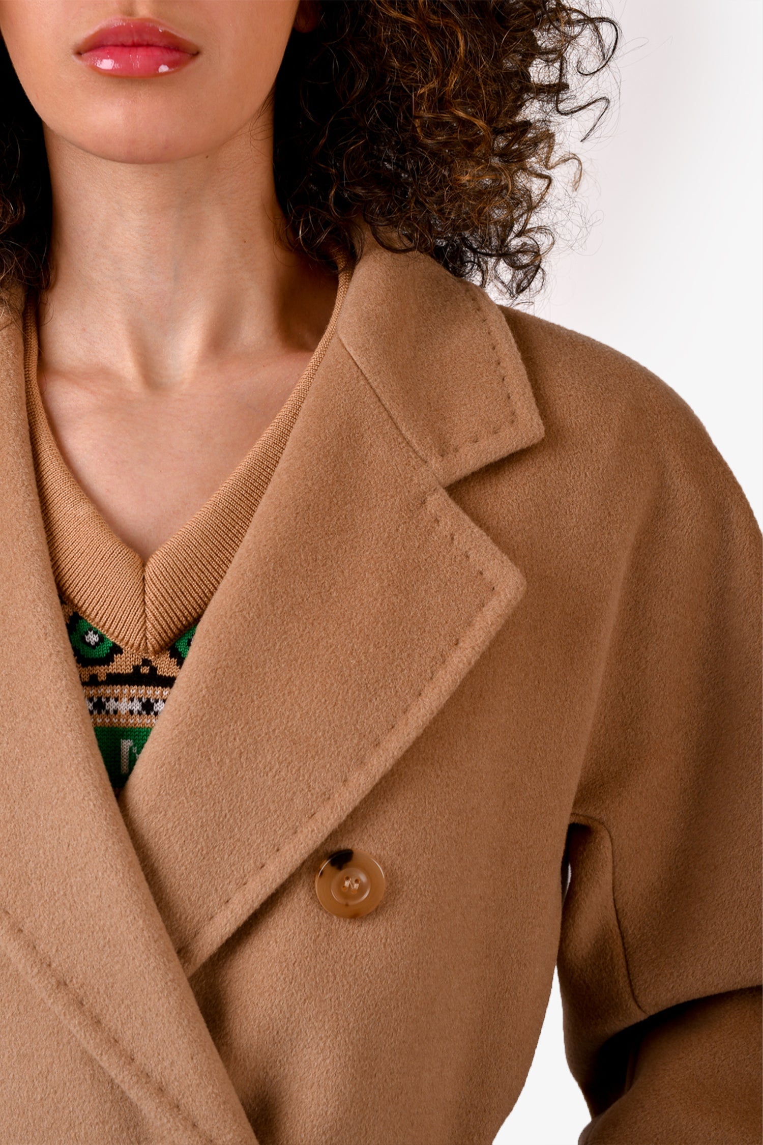 Max Mara Light Brown Virgin Wool/Cashmere 'Icon' Coat with Belt Size 2 US