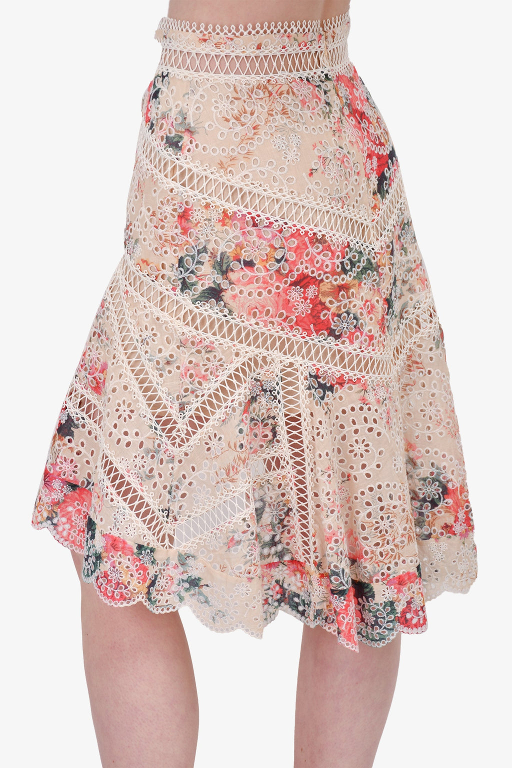 Zimmerman Pink/Cream Floral Skirt Size 2