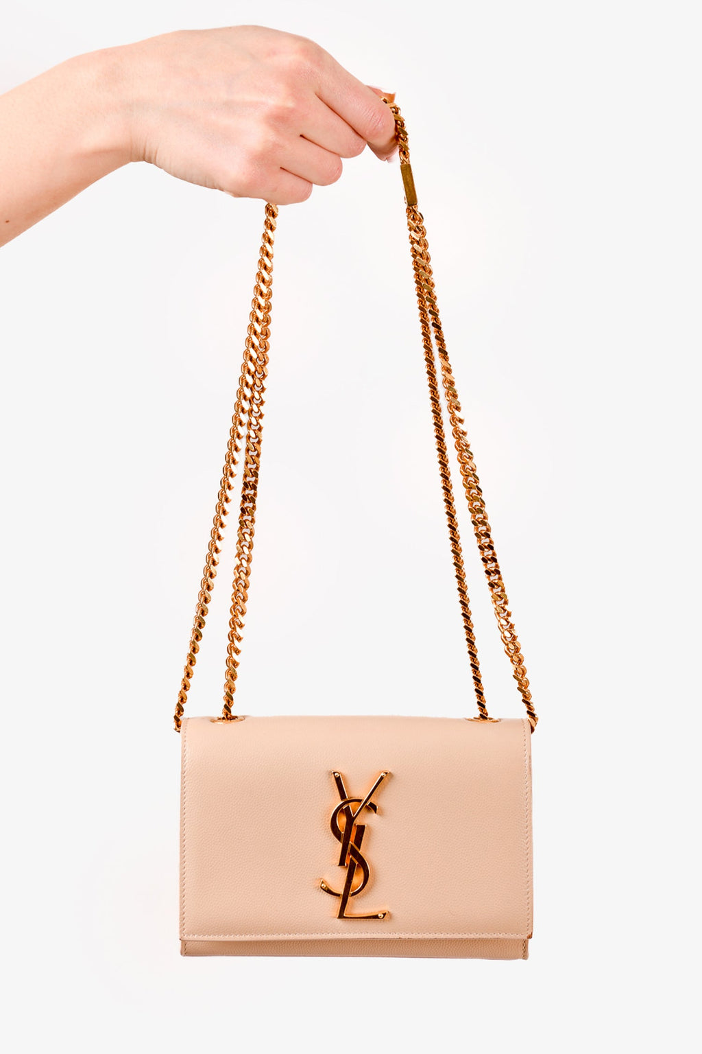 Saint Laurent Beige Leather Small Kate Crossbody