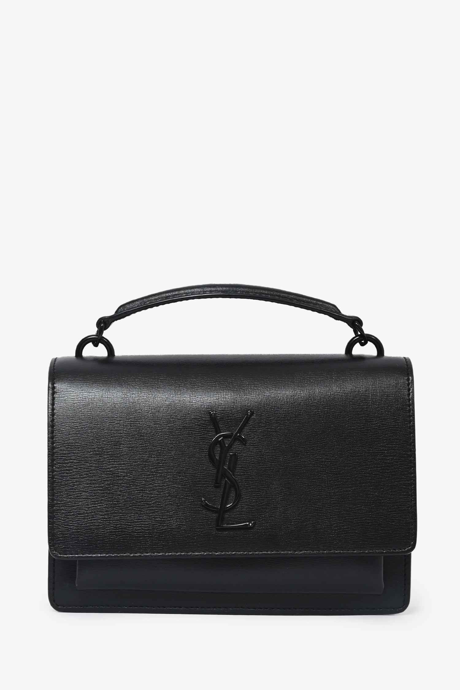 Saint Laurent Black Monogram 'Sunset' Wallet On Chain