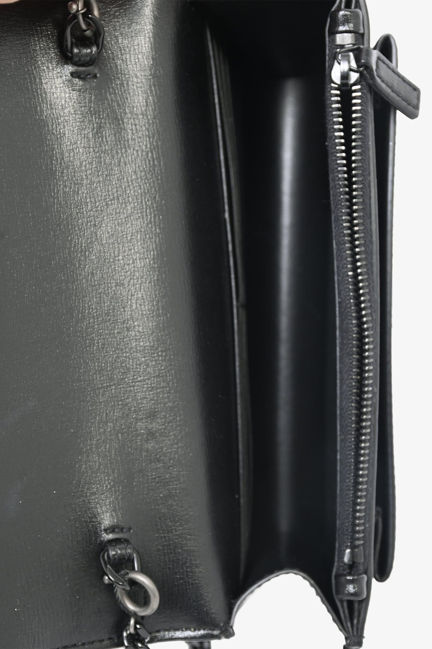Saint Laurent Black Monogram 'Sunset' Wallet On Chain