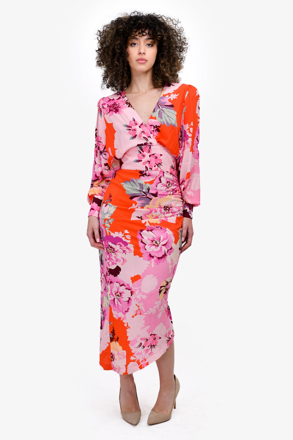 Smythe Orange/Pink Floral Maxi Dress Size 0