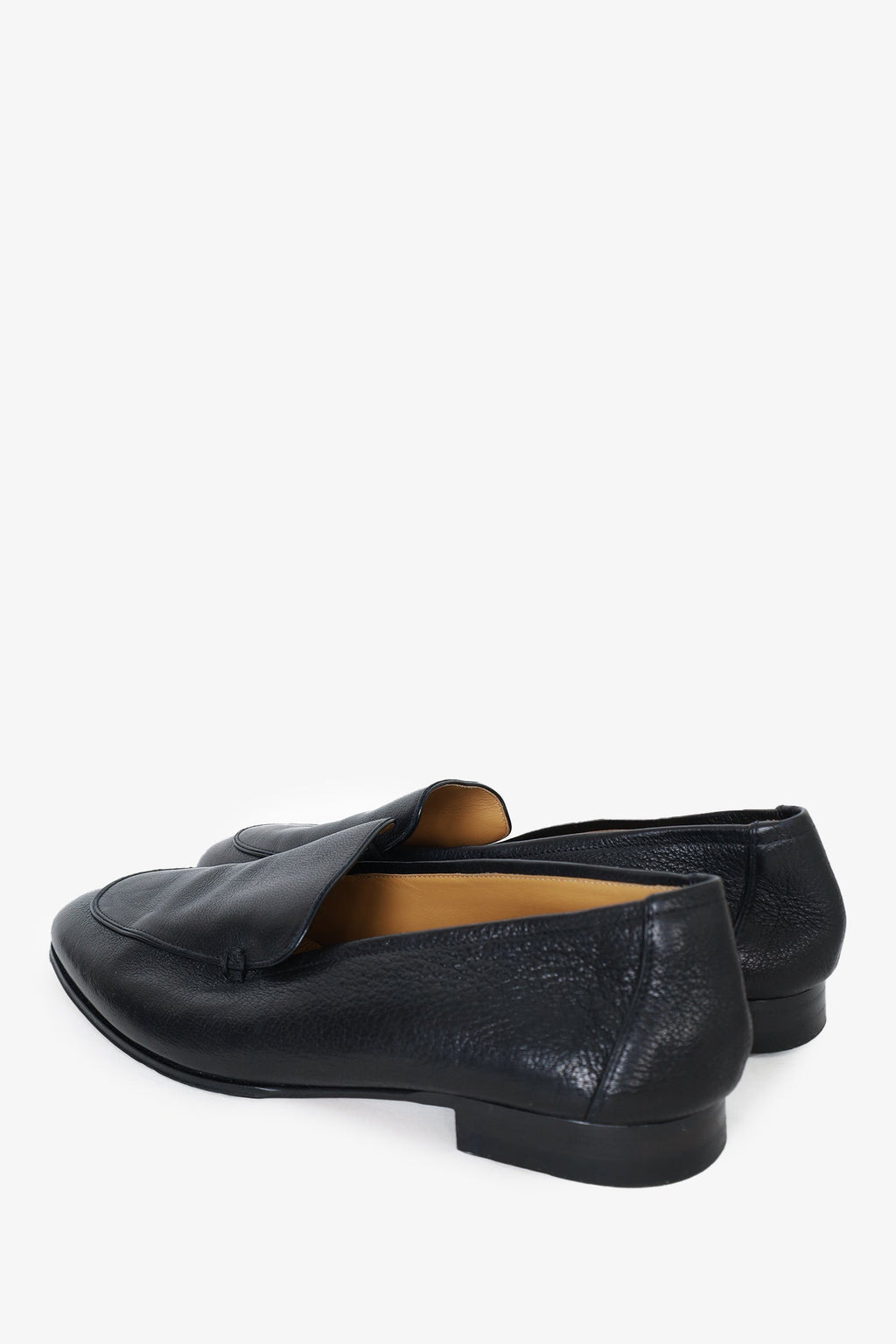 The Row Black Leather Adam Loafer Size 40