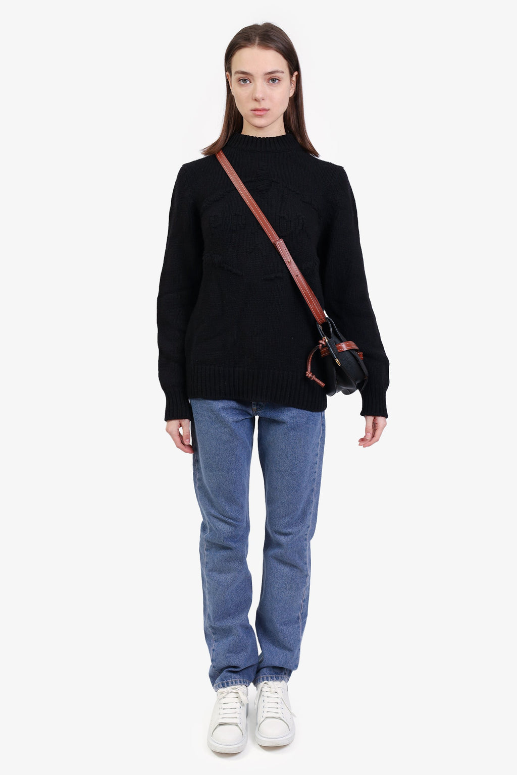 Loewe 2018 Black/Brown Grained Leather Small Gate Bag