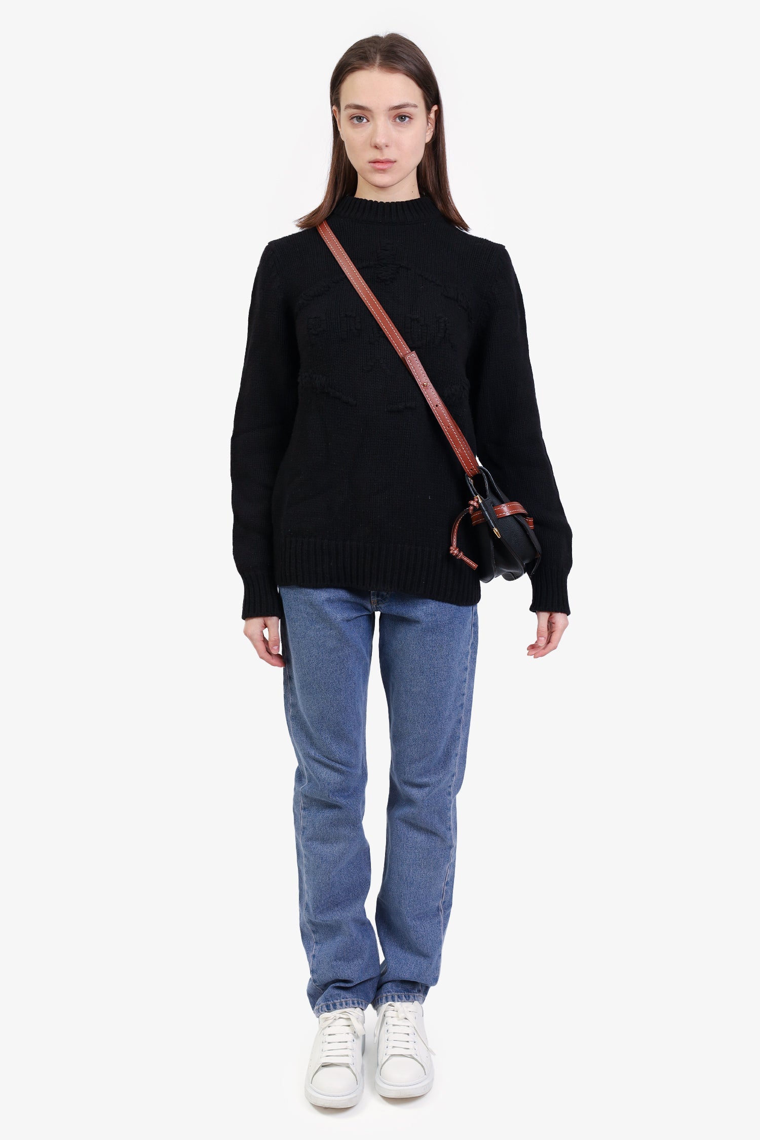 Loewe 2018 Black/Brown Grained Leather Small Gate Bag