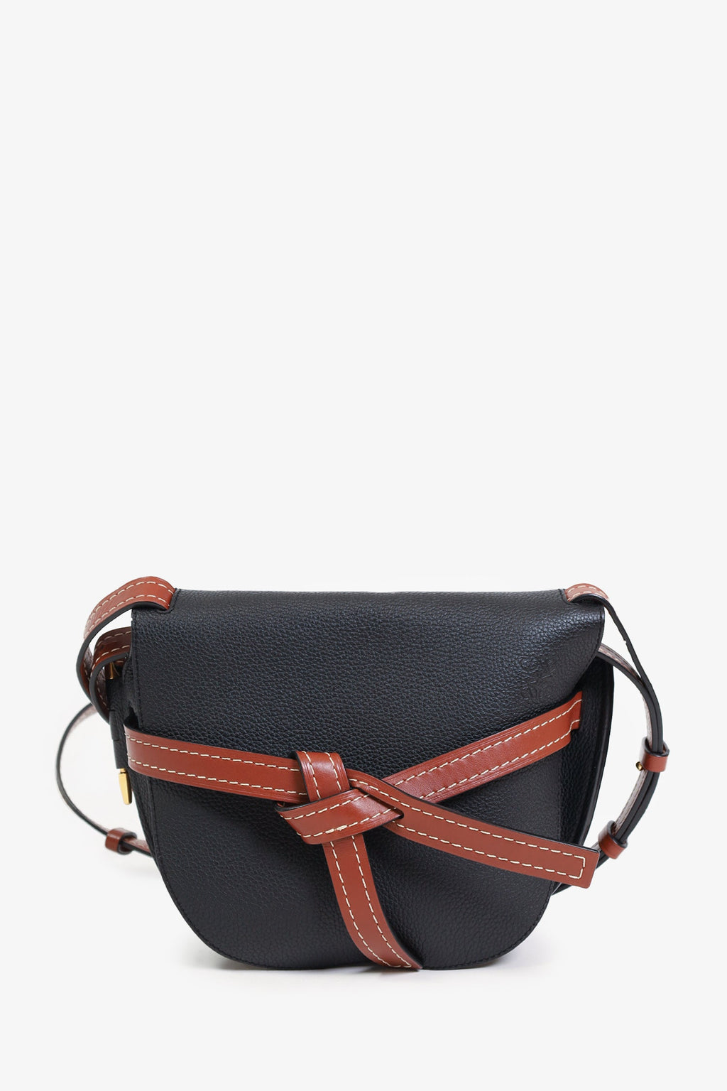 Loewe 2018 Black/Brown Grained Leather Small Gate Bag