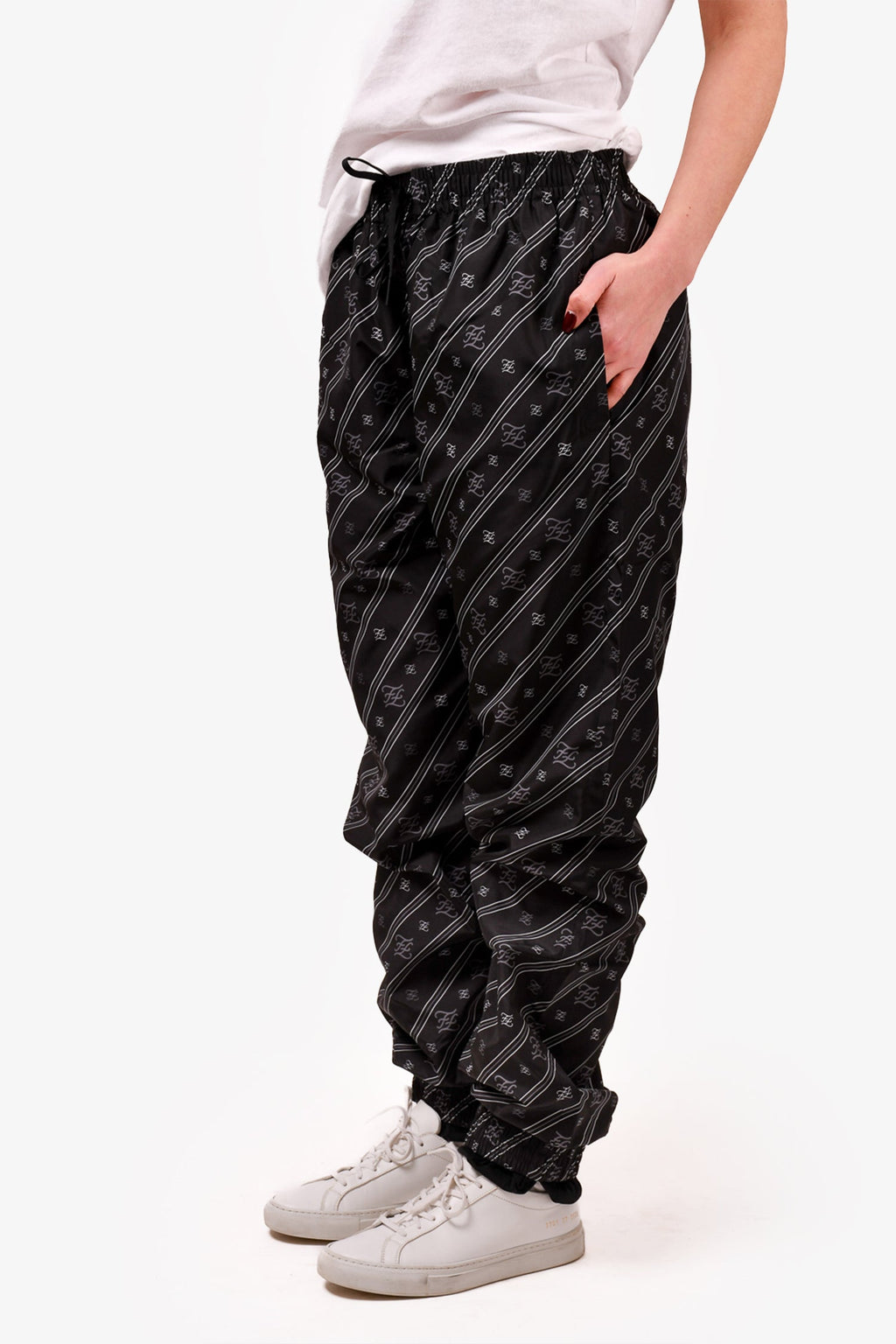 Fendi Black/White Karligraphy Track Pants Size 48 Mens