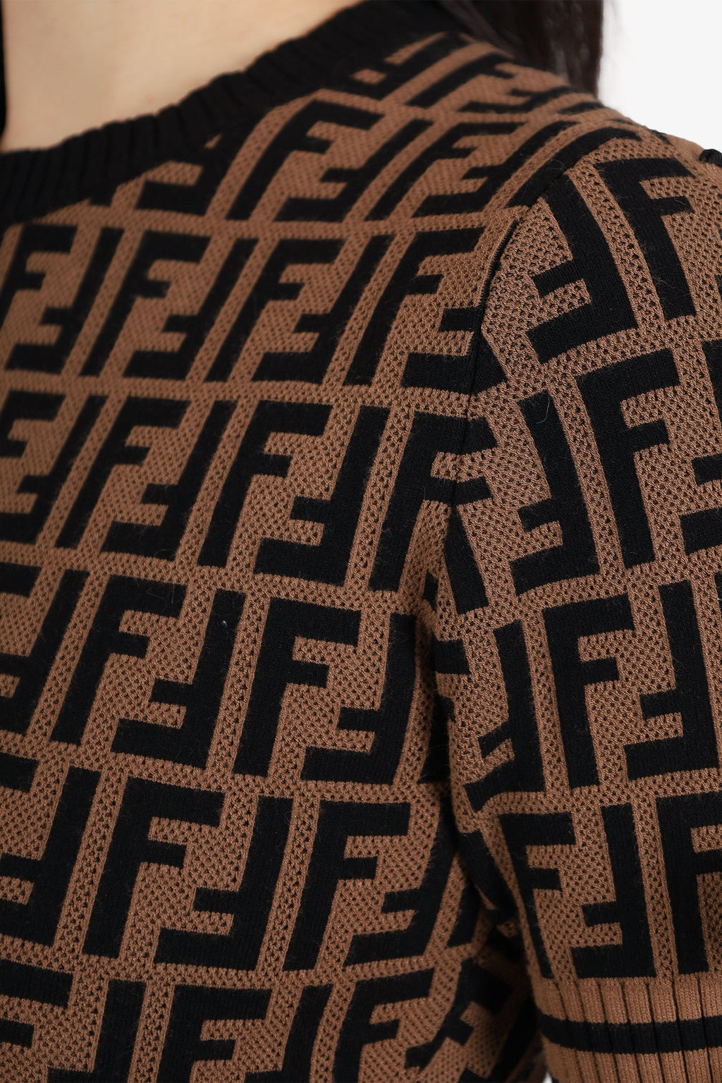Fendi Brown Zucca Monogram Sweater Size 36