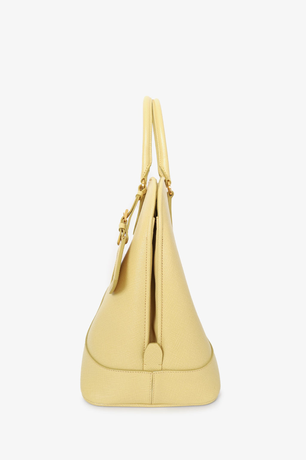 Prada Yellow Saffiano Leather Promenade Top Handle with Strap