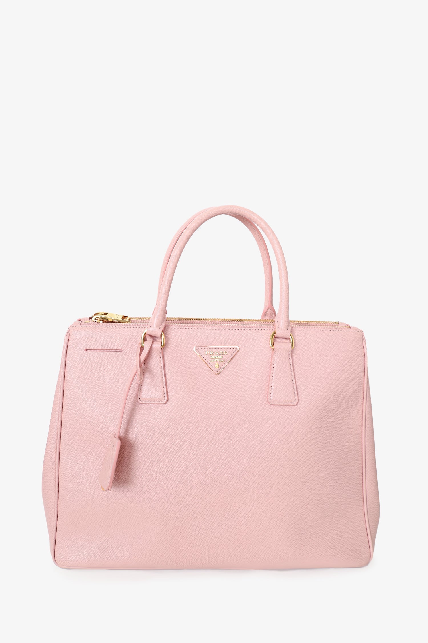 Prada Pink Saffiano Leather Large Galleria Tote with Strap