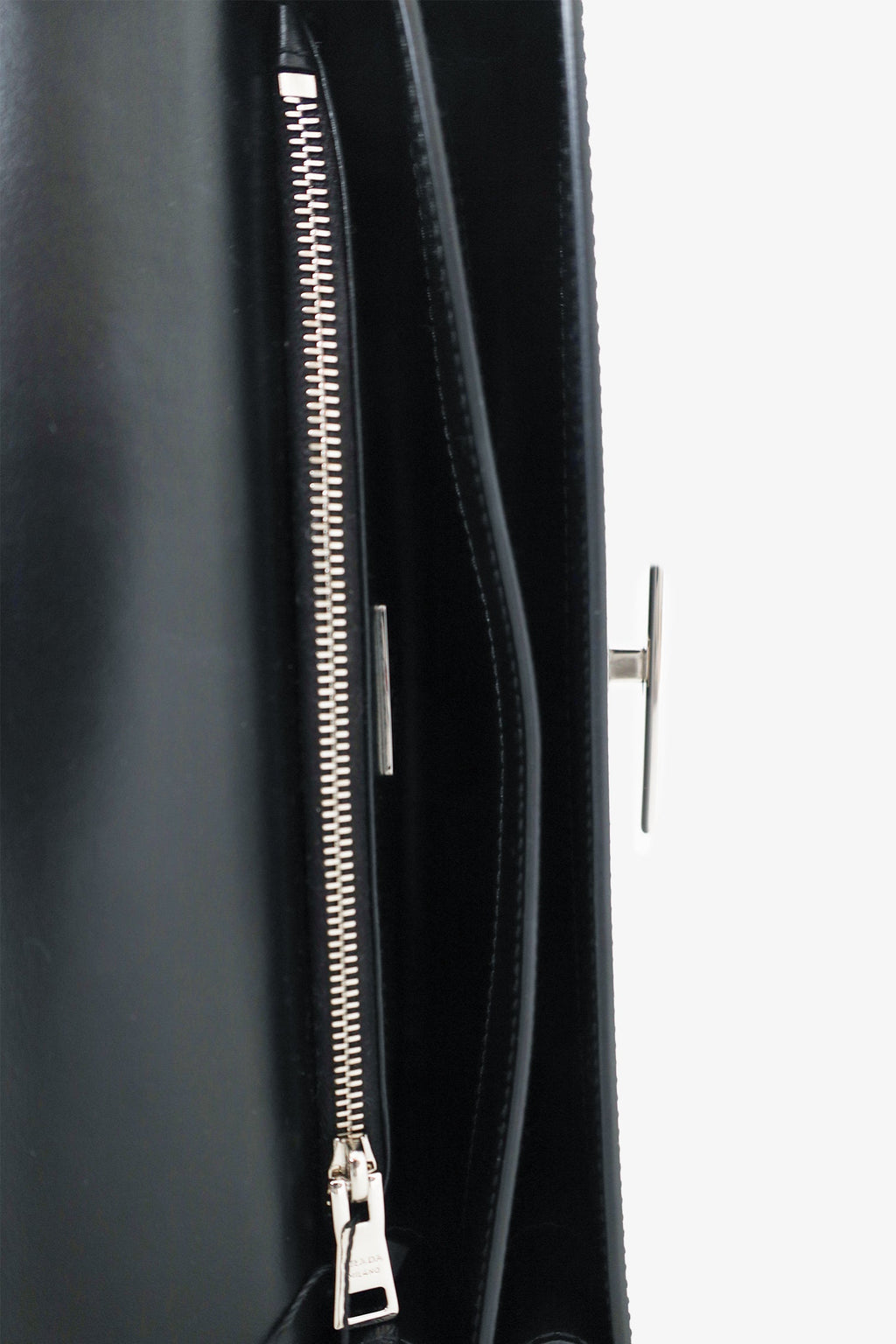 Prada Black Brushed Spazzolato Embleme Flap Bag