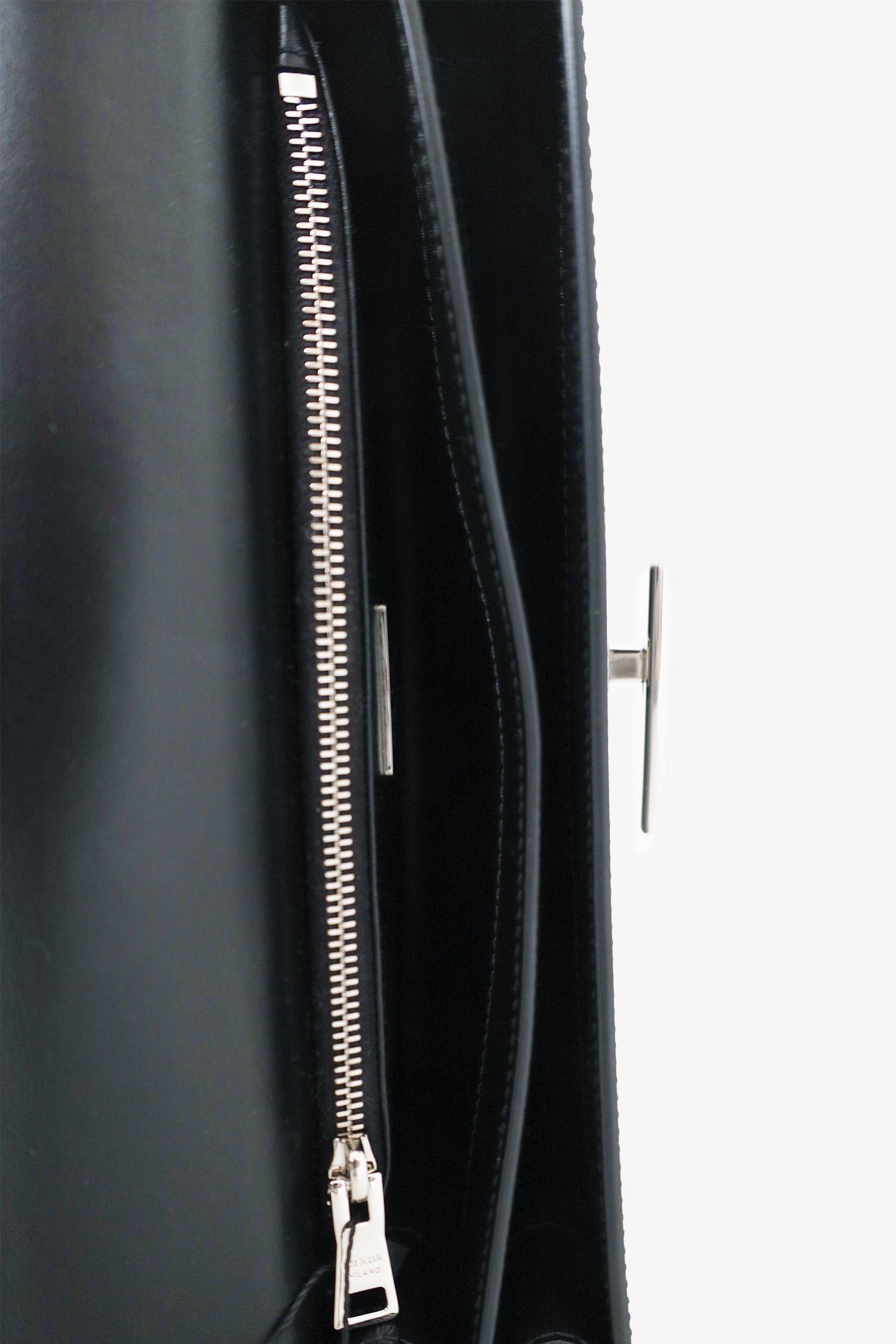 Prada Black Brushed Spazzolato Embleme Flap Bag