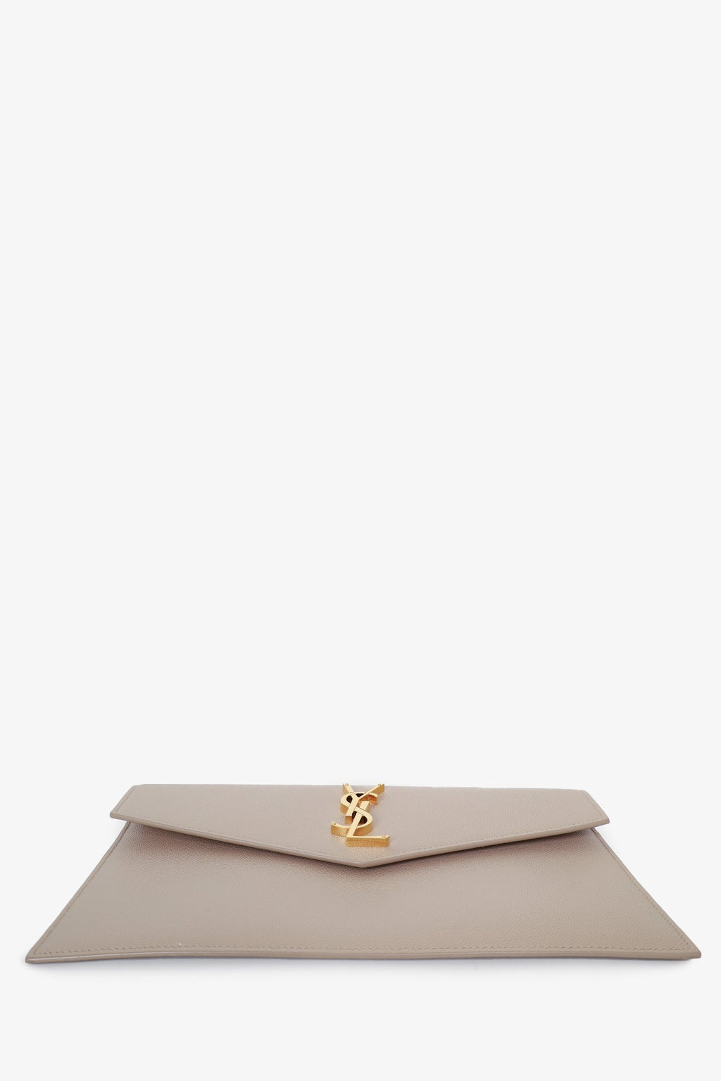 Saint Laurent Beige Grain De Poudre Uptown Pouch