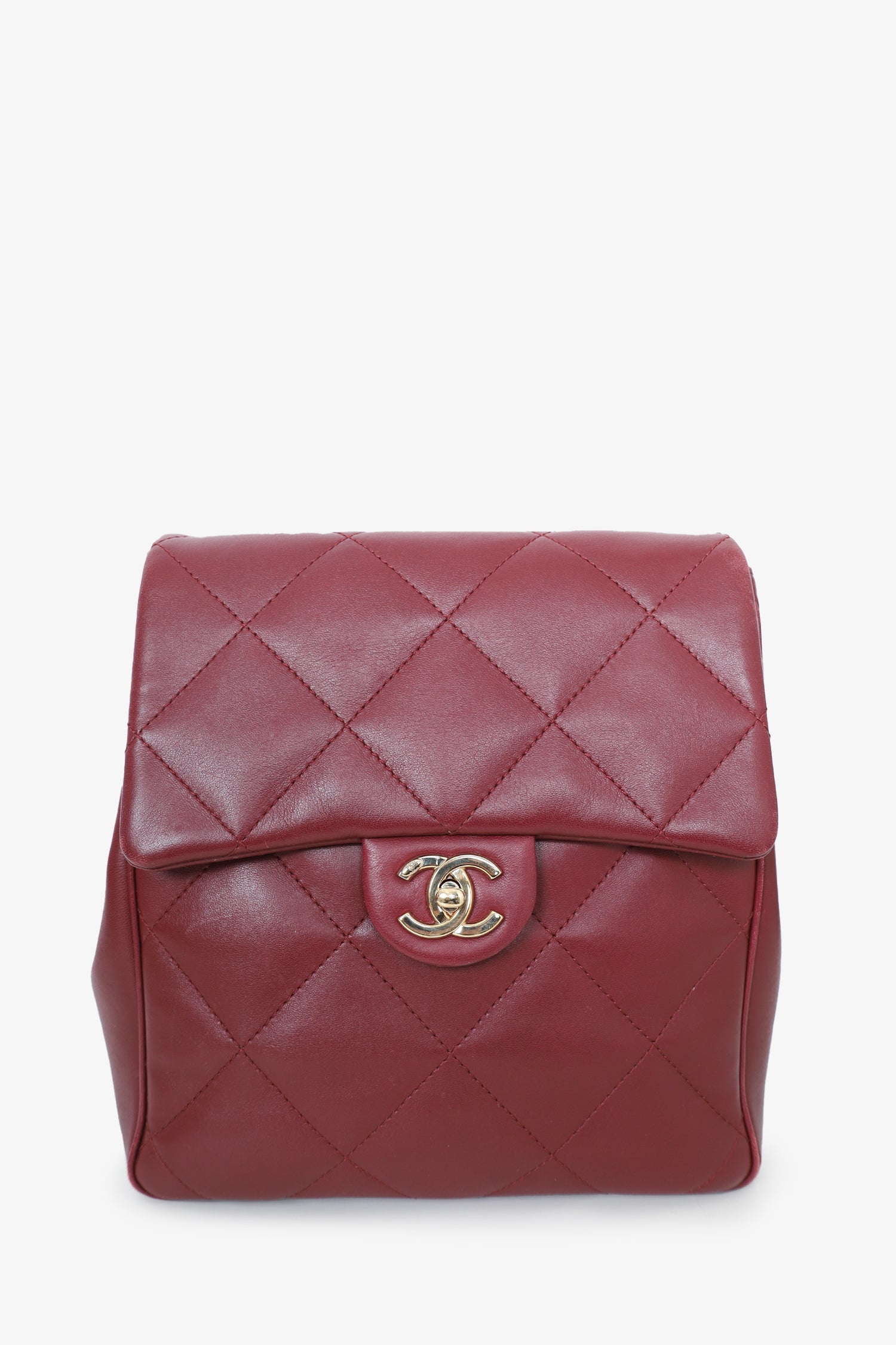 Pre-Loved Chanel™ 2019 Red Quilted Leather Bordeaux Backpack