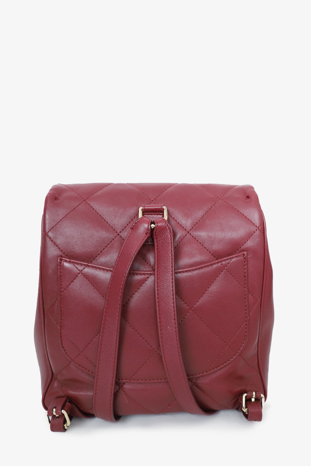Pre-Loved Chanel™ 2019 Red Quilted Leather Bordeaux Backpack