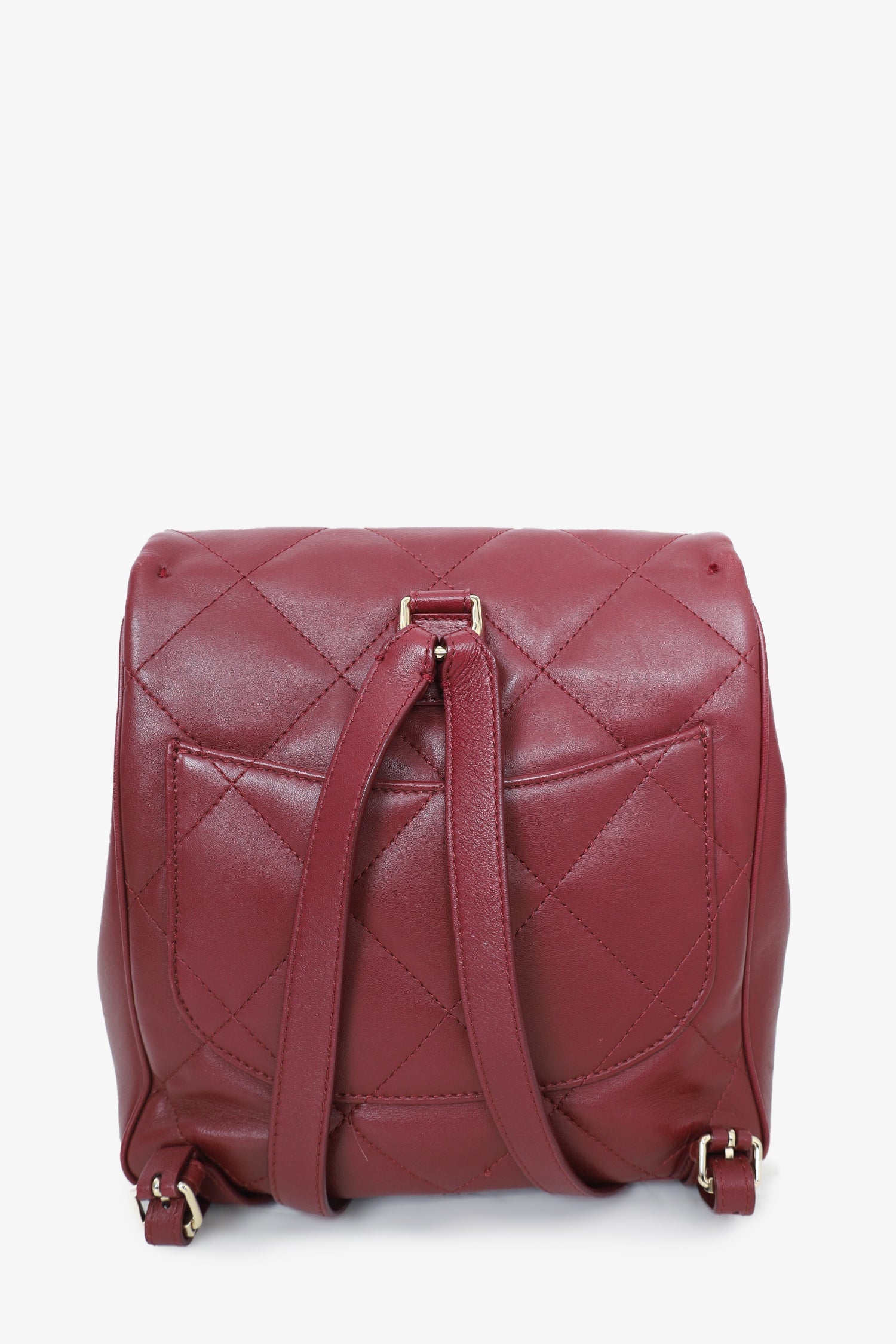 Pre-Loved Chanel™ 2019 Red Quilted Leather Bordeaux Backpack