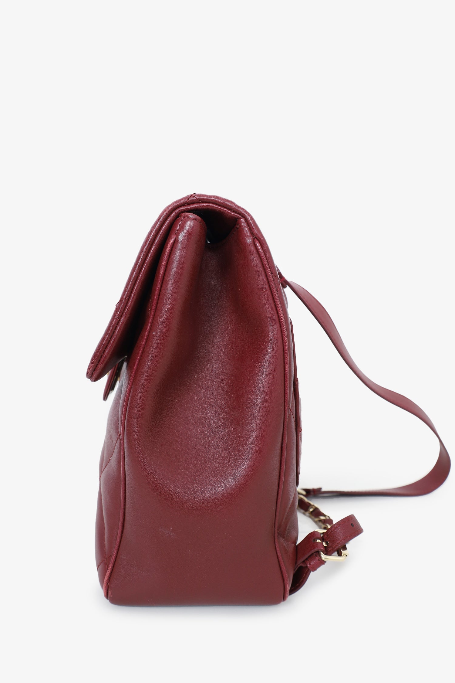 Pre-Loved Chanel™ 2019 Red Quilted Leather Bordeaux Backpack