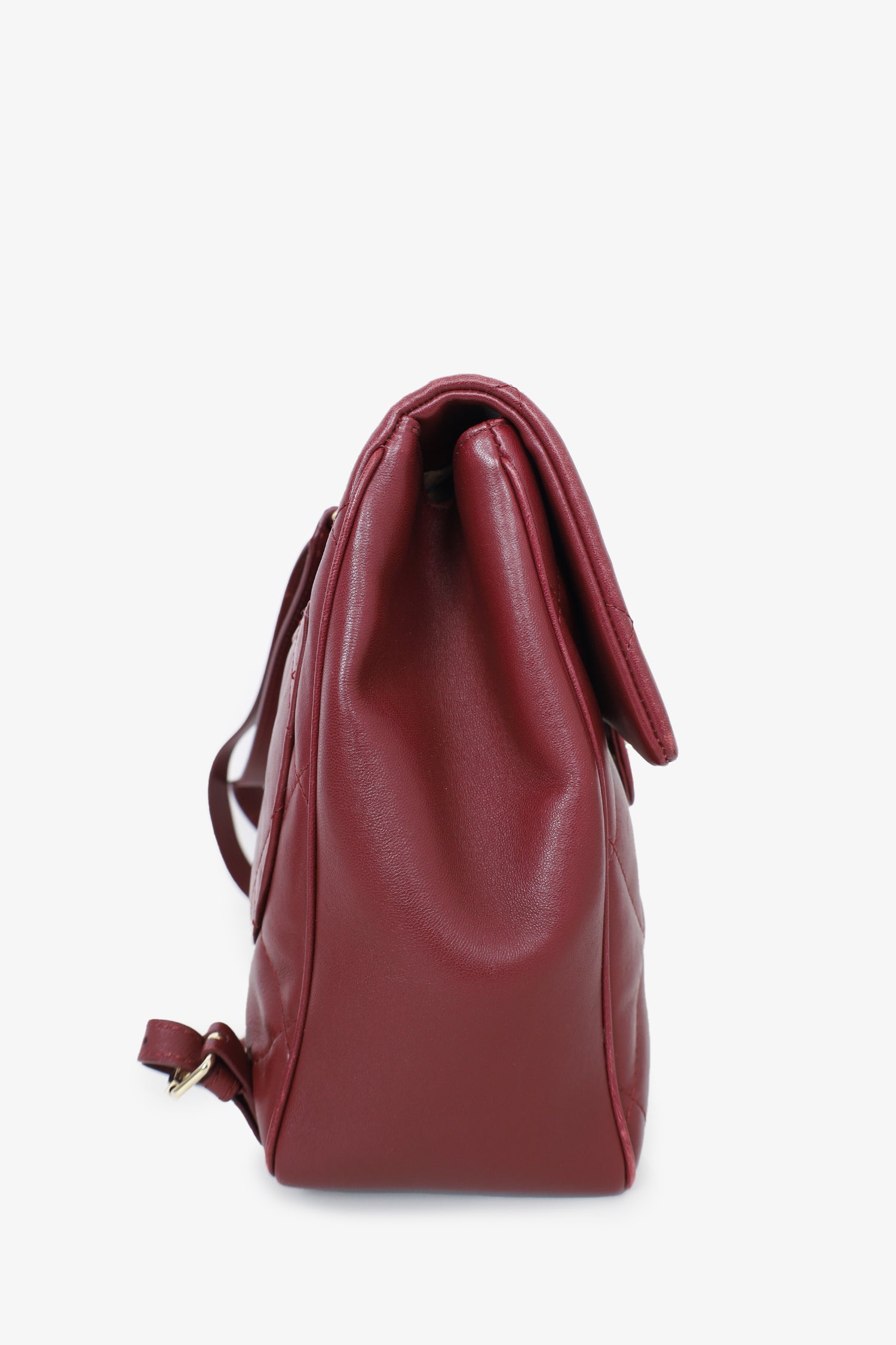 Pre-Loved Chanel™ 2019 Red Quilted Leather Bordeaux Backpack