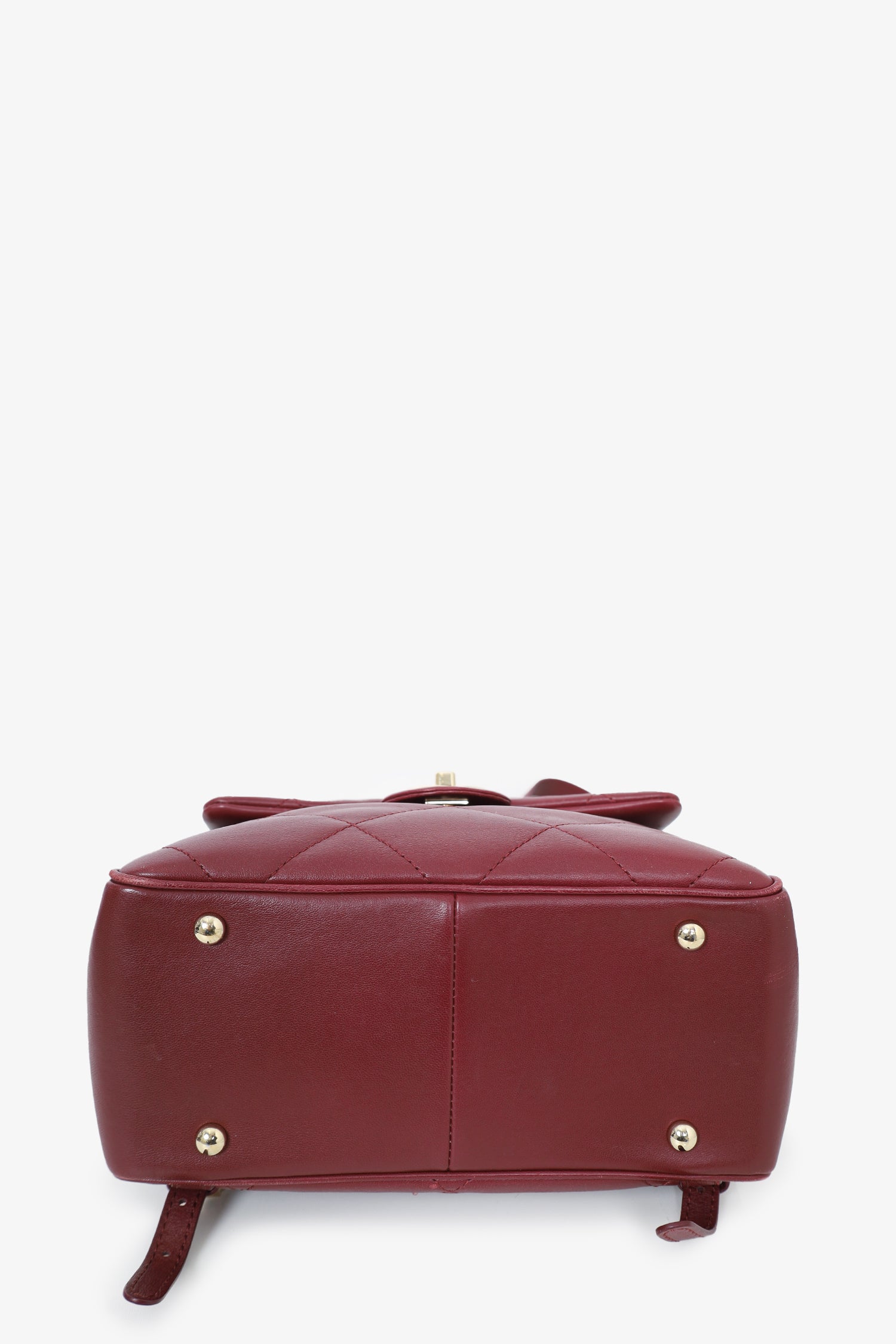 Pre-Loved Chanel™ 2019 Red Quilted Leather Bordeaux Backpack