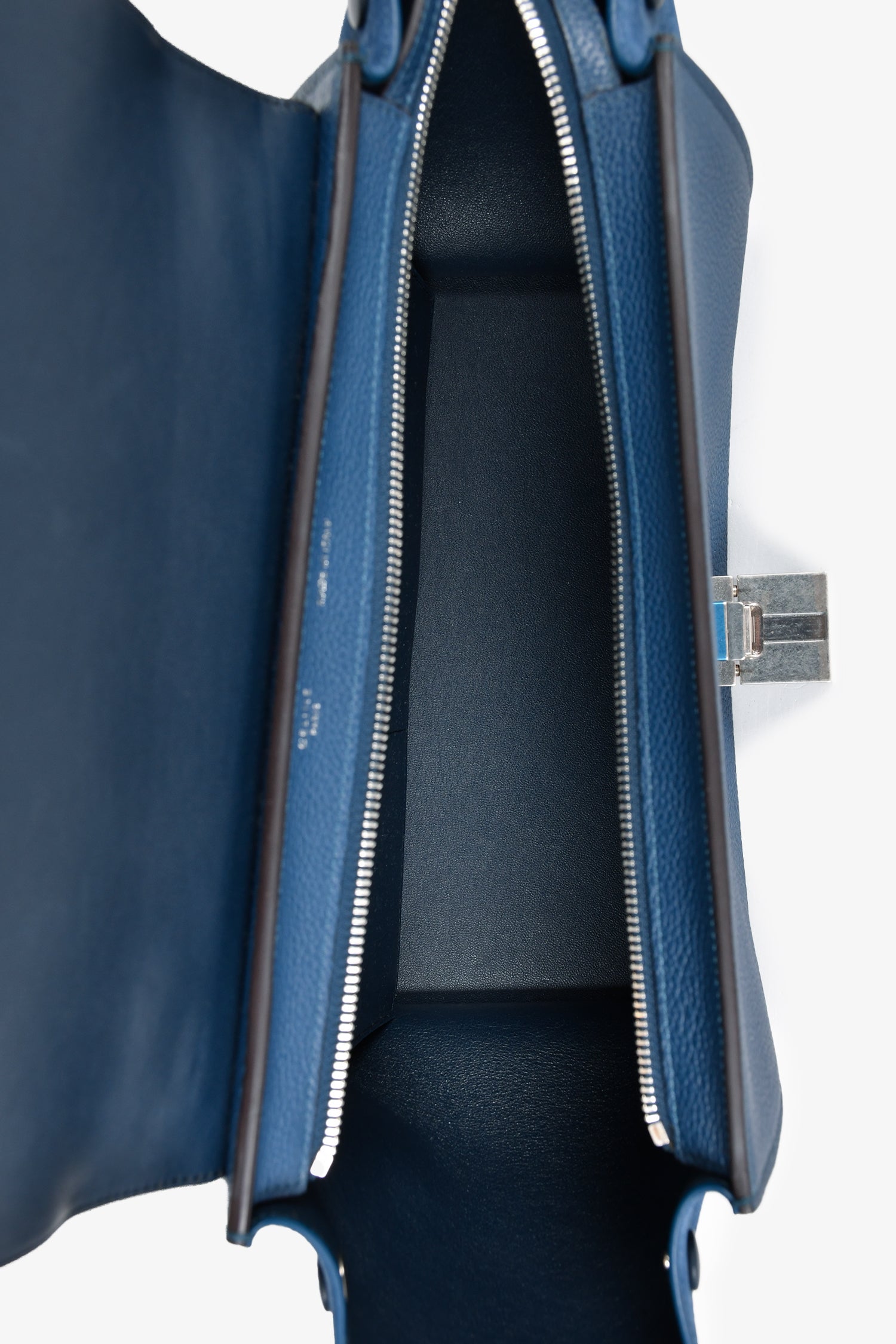 Celine 2016 Blue Leather/Suede Trapeze Bag with Strap