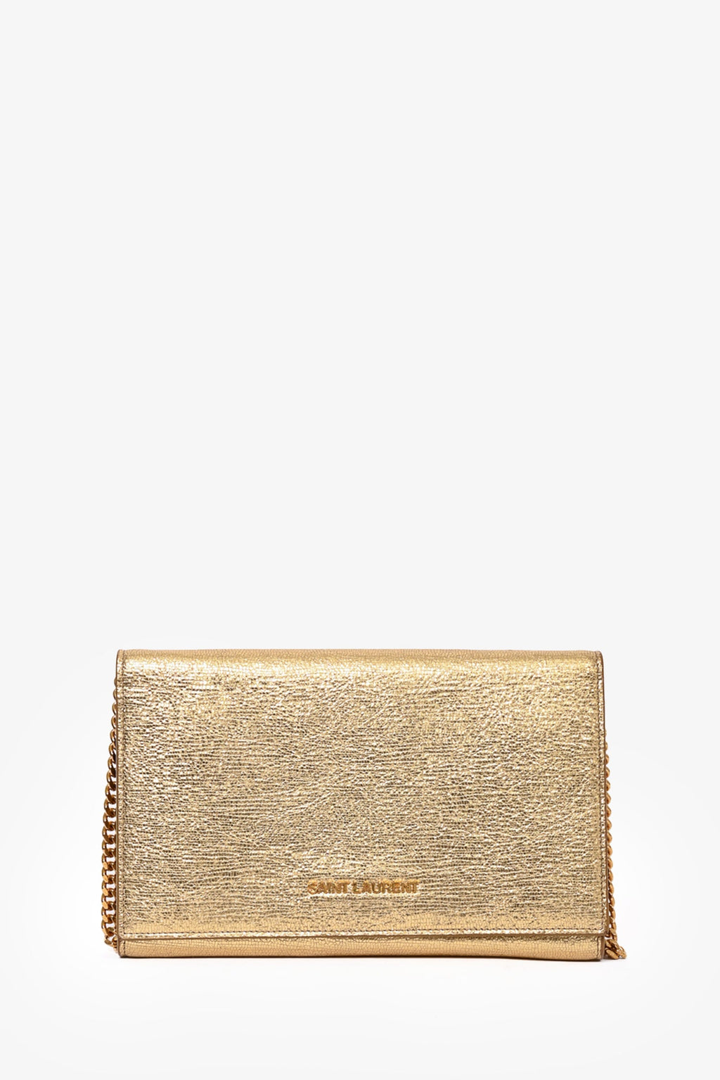Saint Laurent 2013 Gold Leather Wallet on Chain
