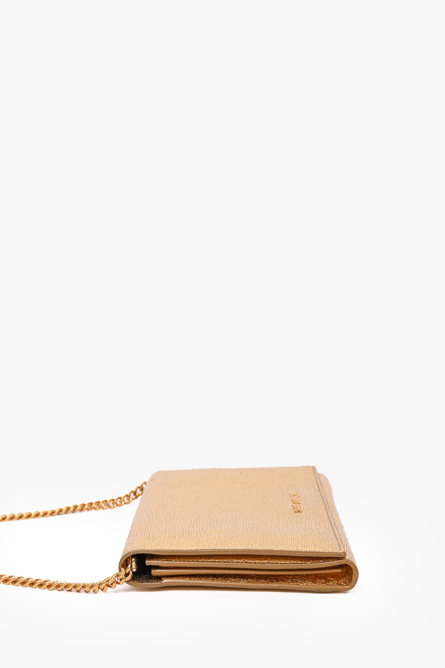 Saint Laurent 2013 Gold Leather Wallet on Chain