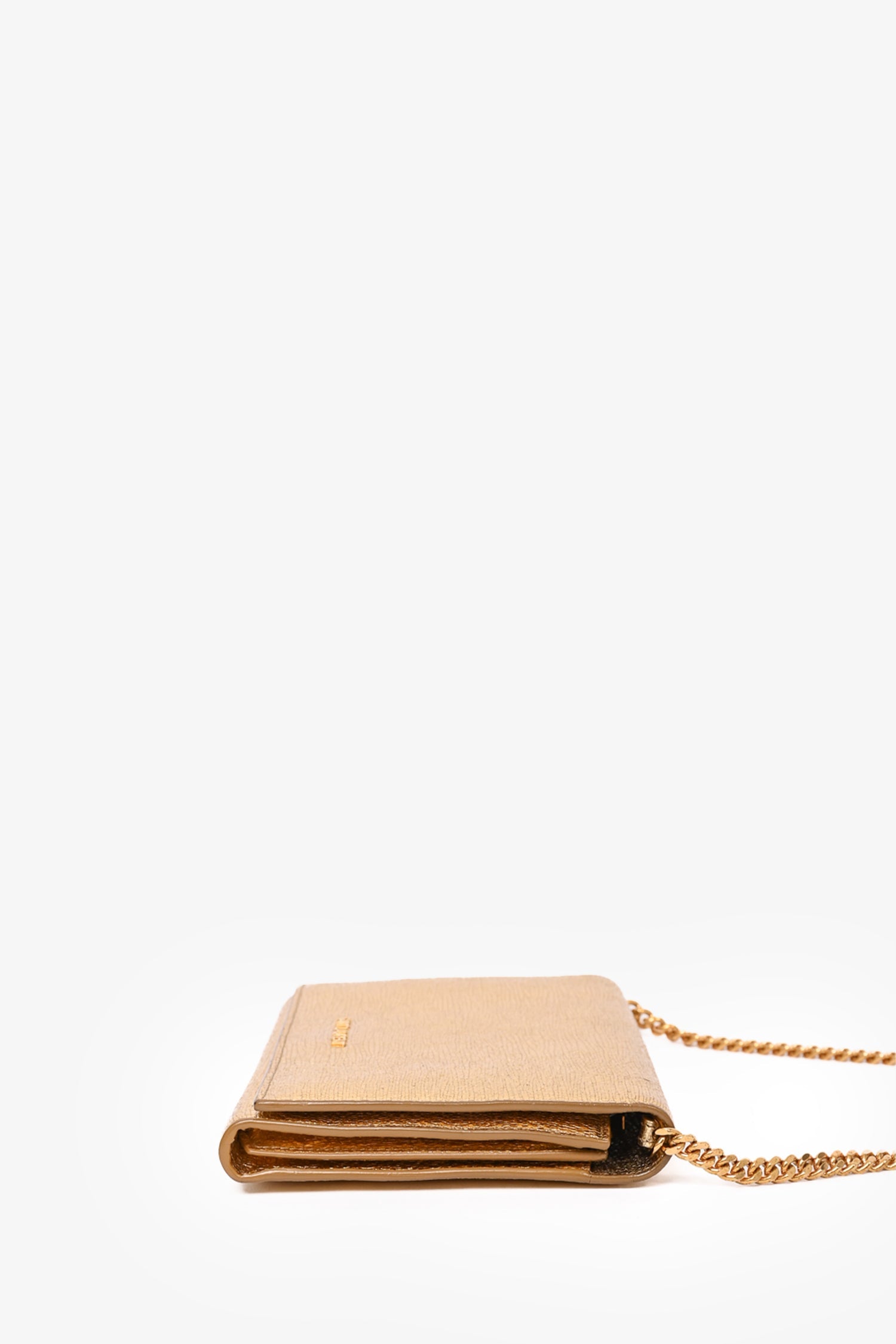 Saint Laurent 2013 Gold Leather Wallet on Chain