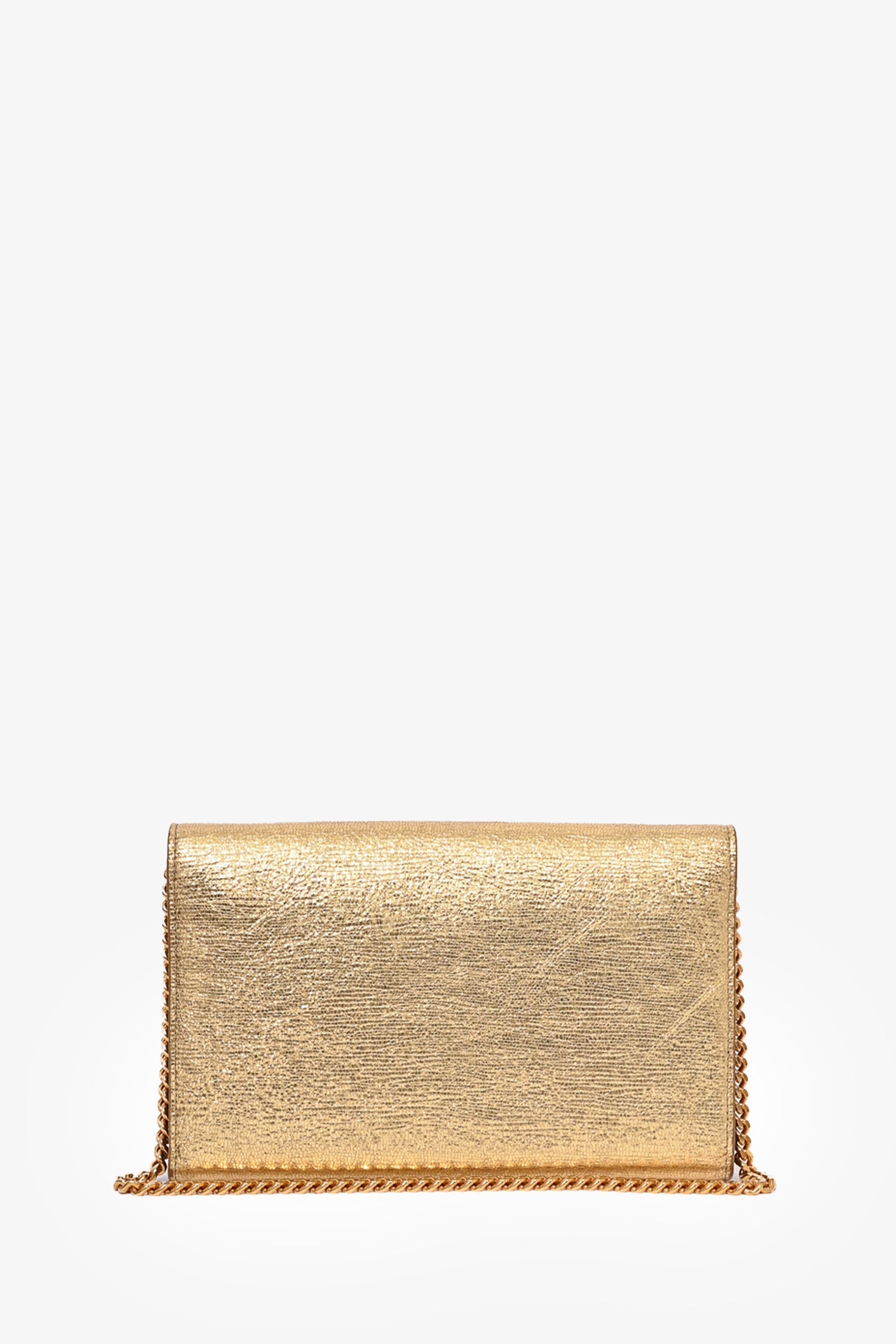 Saint Laurent 2013 Gold Leather Wallet on Chain