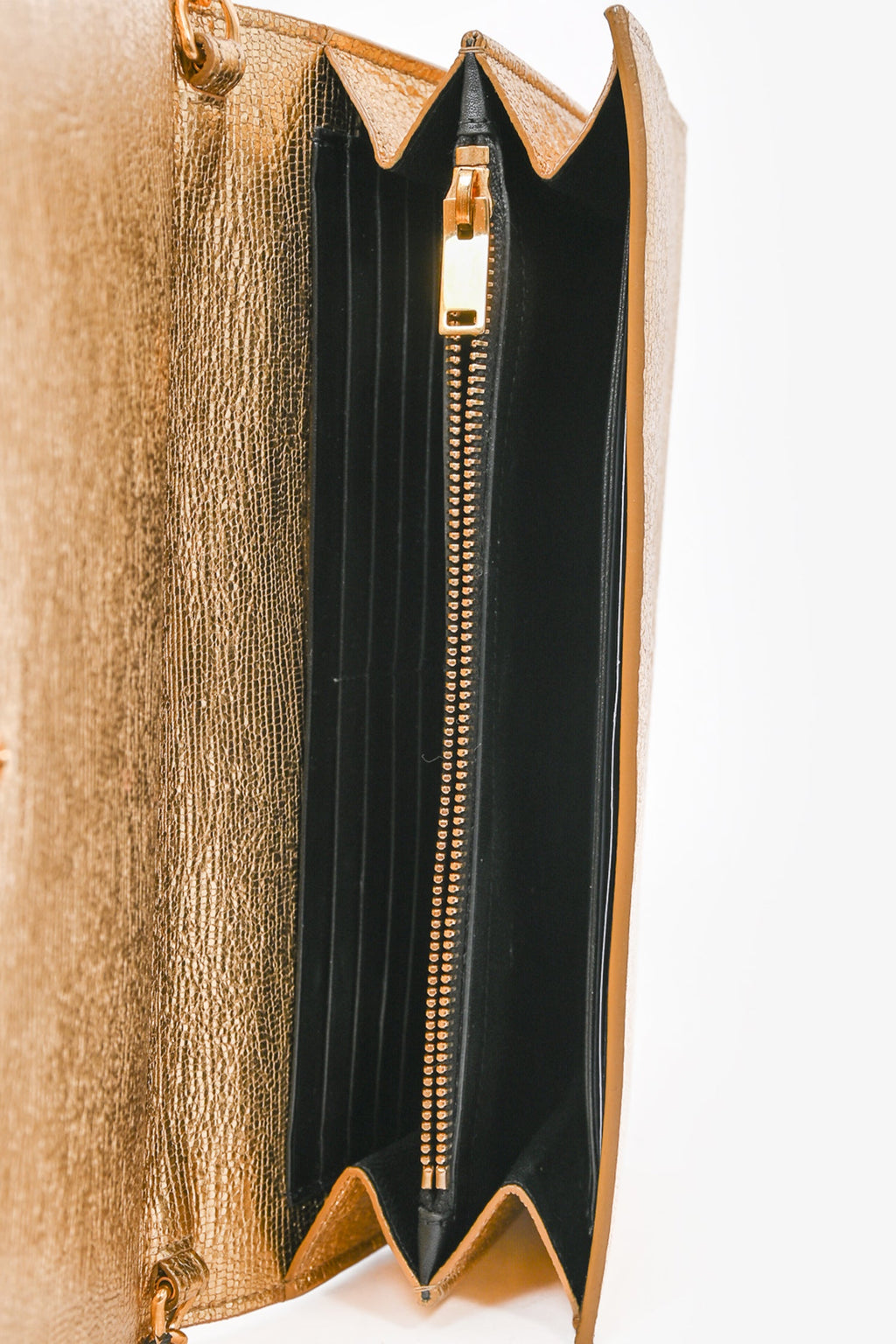 Saint Laurent 2013 Gold Leather Wallet on Chain