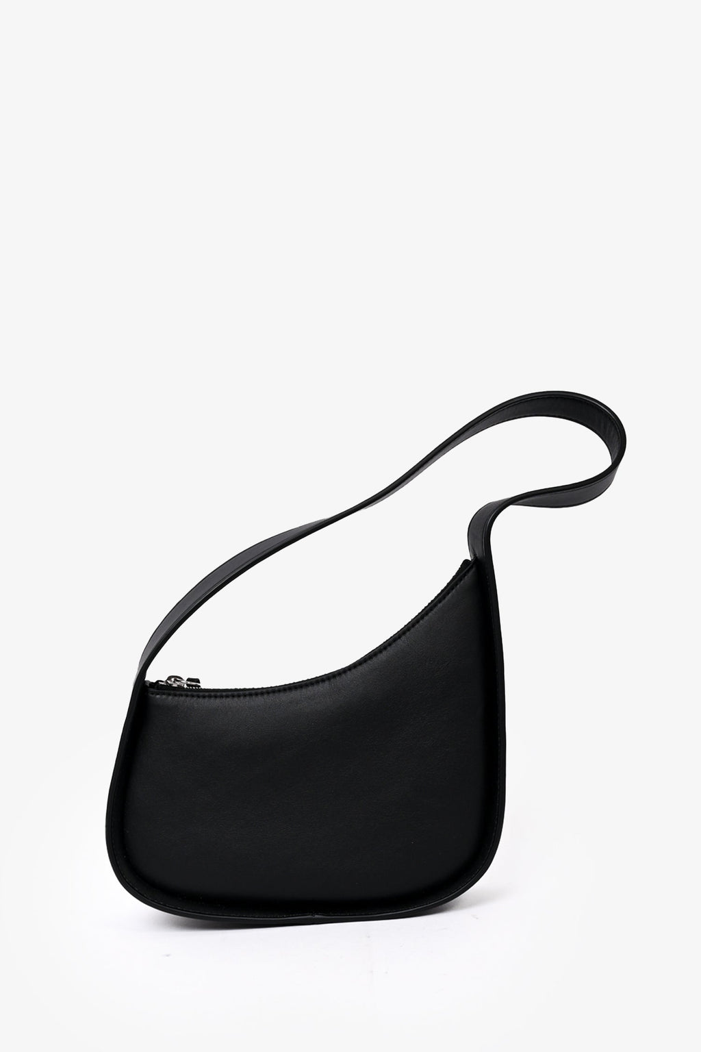 The Row Black Leather 'Half Moon' Shoulder Bag