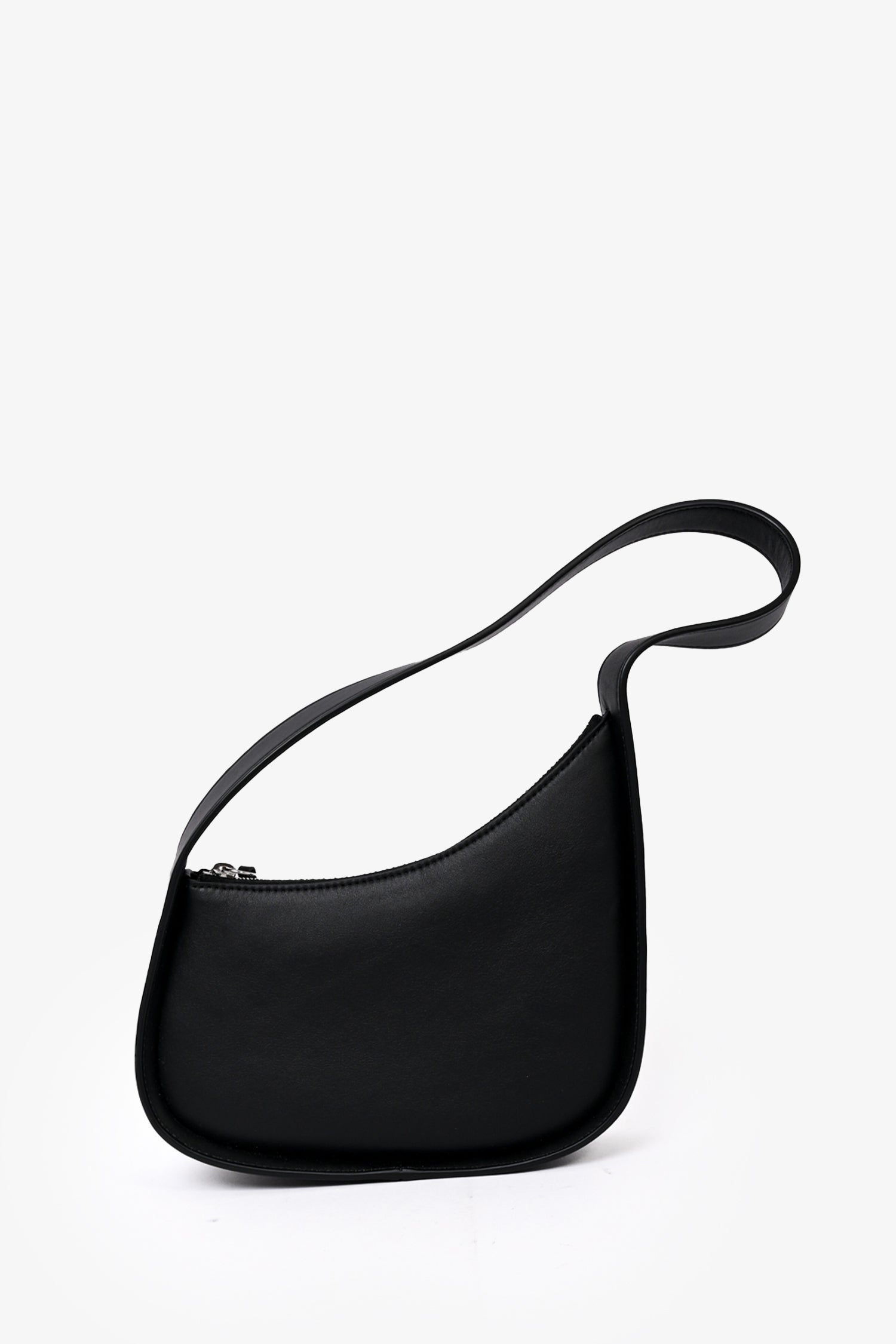 The Row Black Leather 'Half Moon' Shoulder Bag