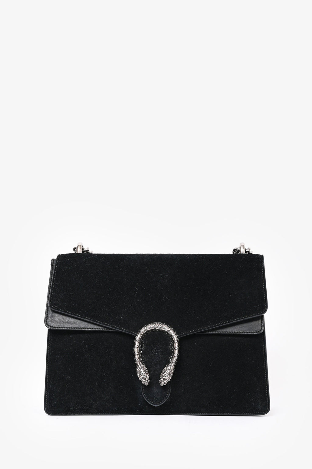 Gucci Black Suede Medium Dionysus Chain Shoulder Bag