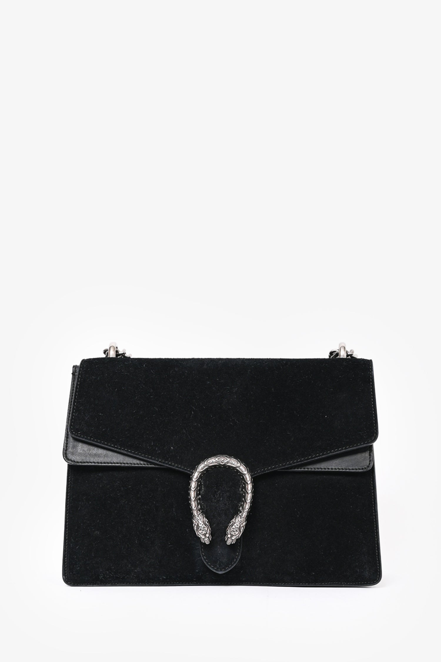 Gucci Black Suede Medium Dionysus Chain Shoulder Bag