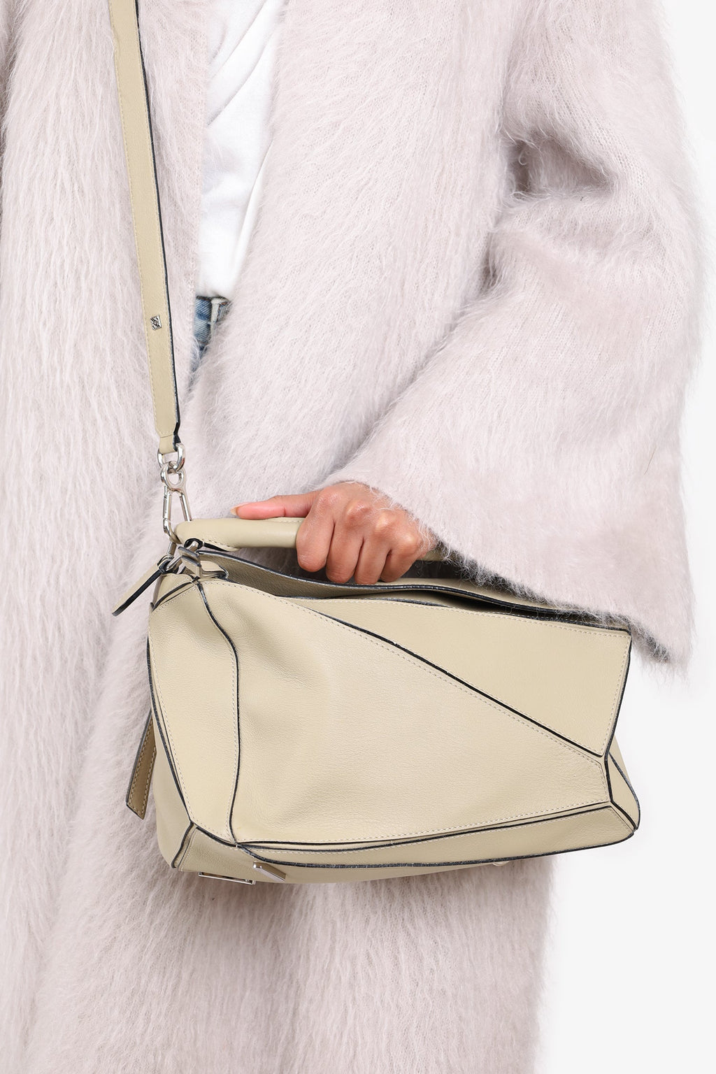 Loewe 2015 Beige Leather Medium Puzzle Bag