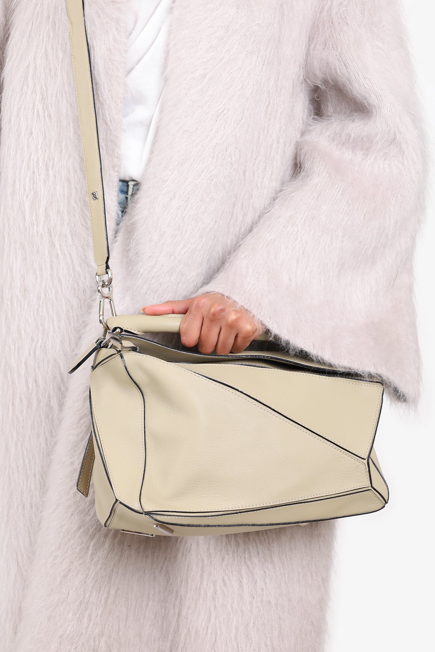 Loewe 2015 Beige Leather Medium Puzzle Bag
