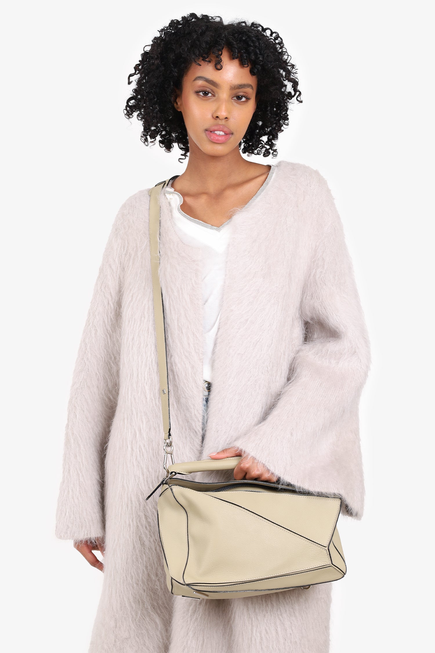 Loewe 2015 Beige Leather Medium Puzzle Bag