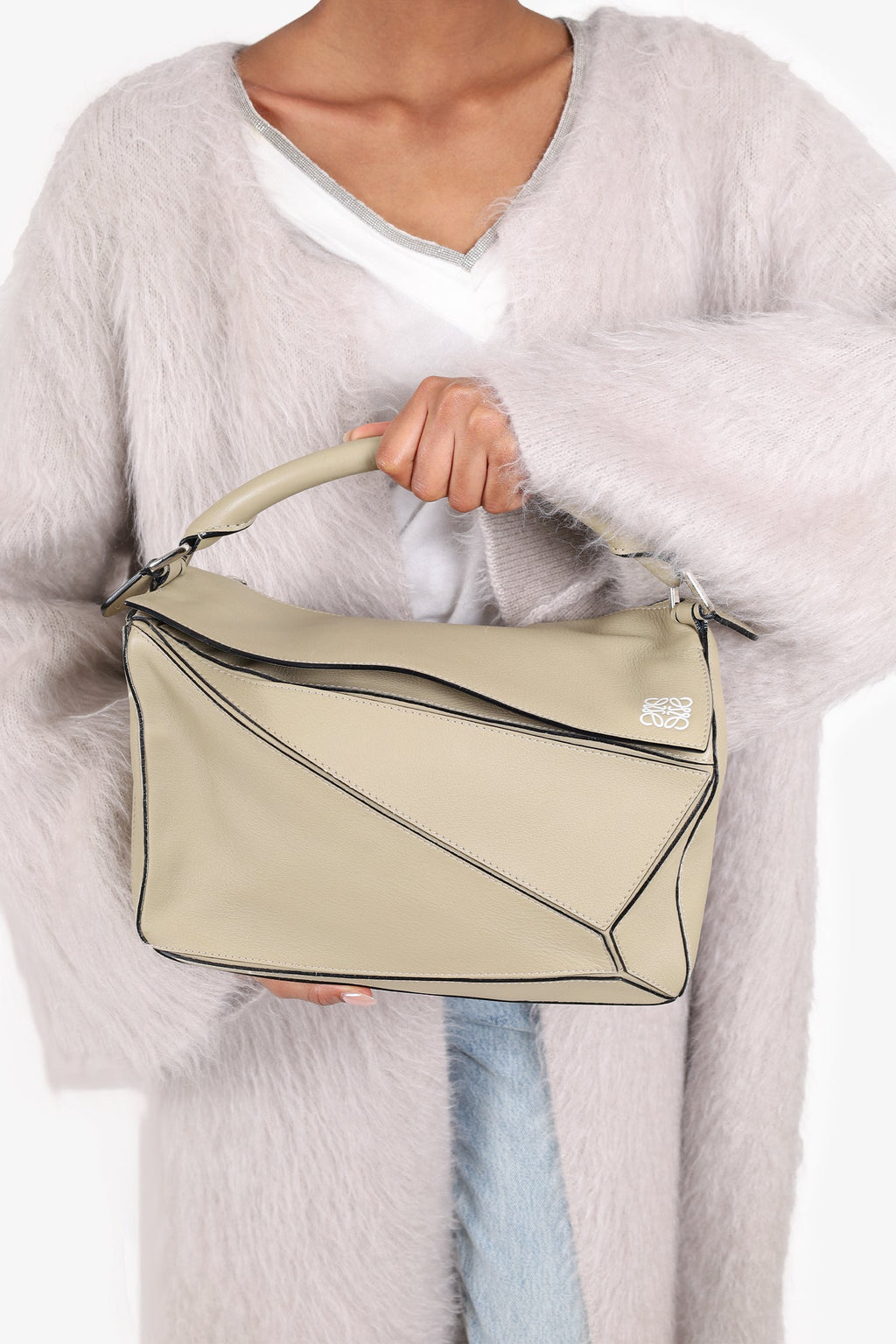 Loewe 2015 Beige Leather Medium Puzzle Bag