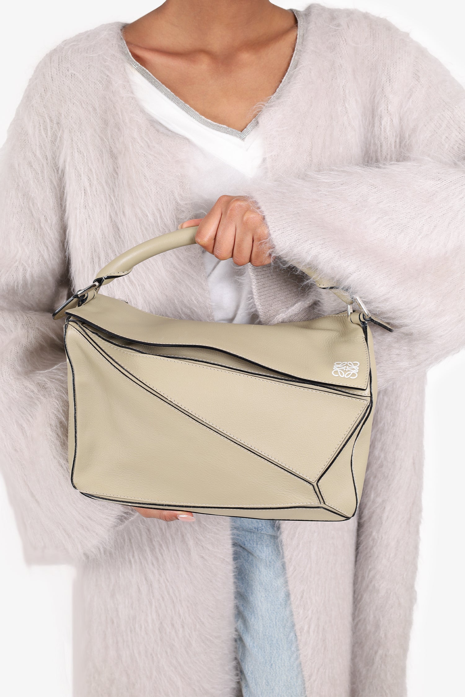 Loewe 2015 Beige Leather Medium Puzzle Bag