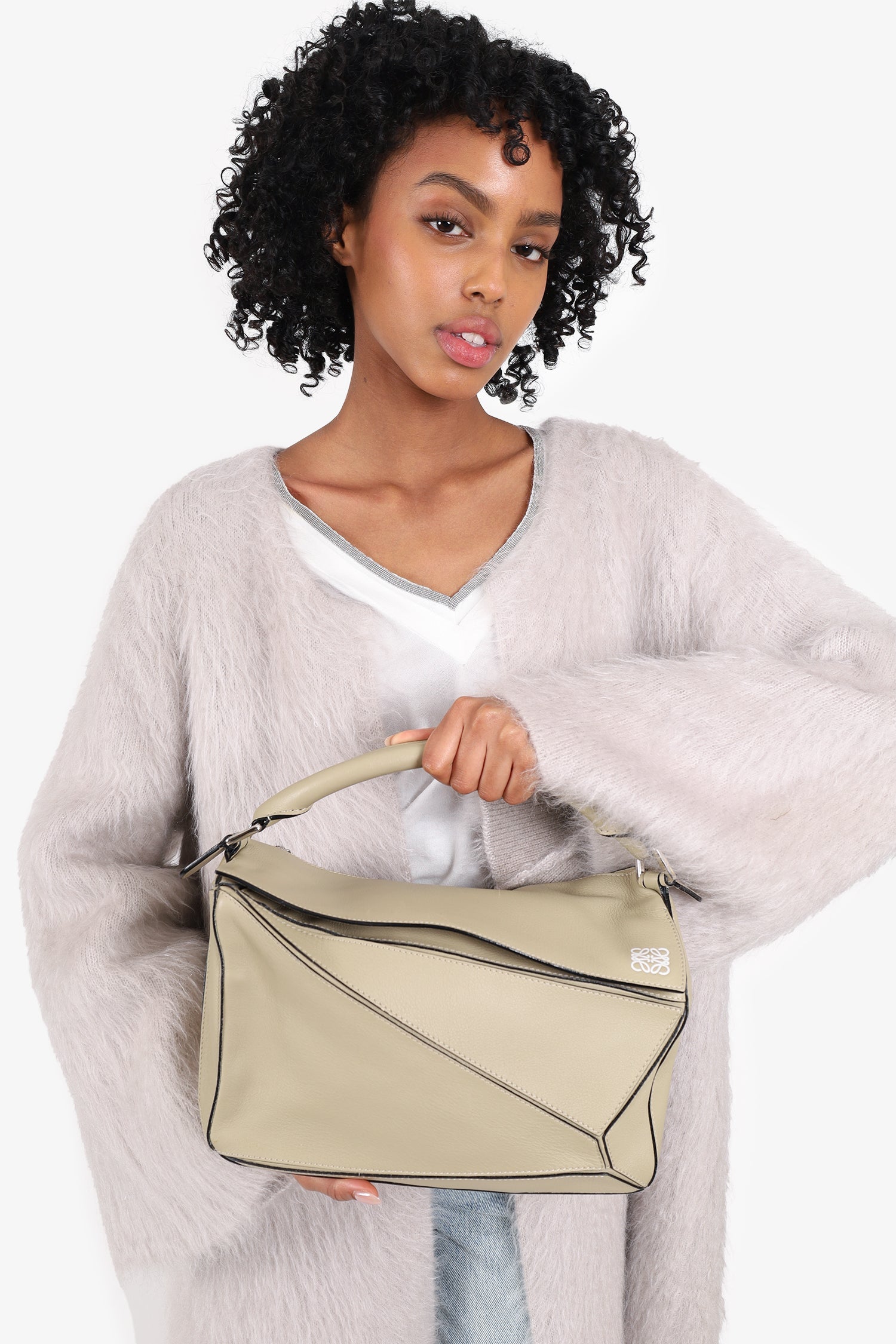 Loewe 2015 Beige Leather Medium Puzzle Bag
