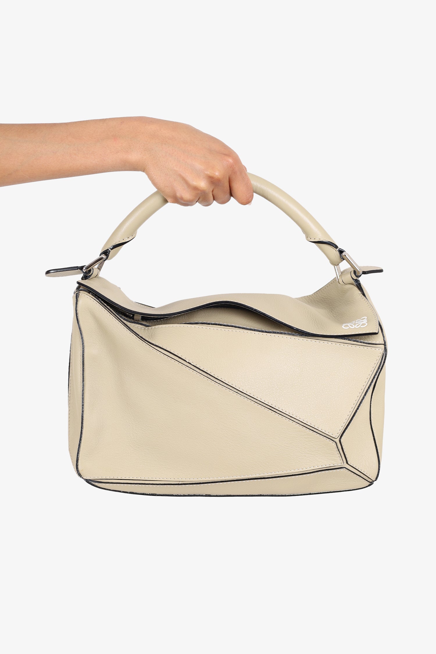 Loewe 2015 Beige Leather Medium Puzzle Bag