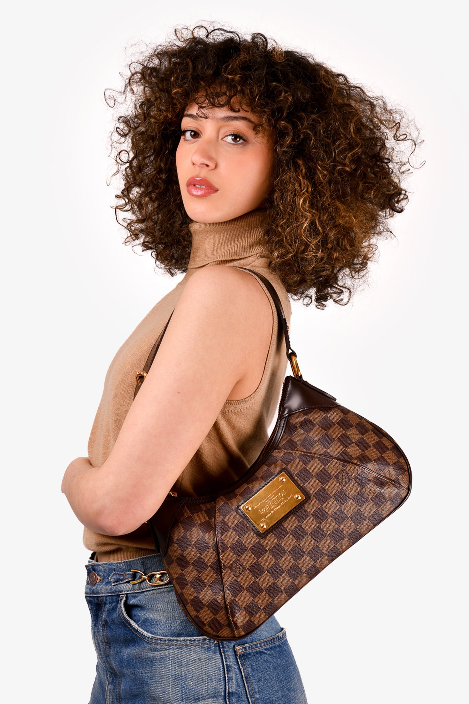 Louis Vuitton 2011 Damier Ebene Thames PM Shoulder Bag