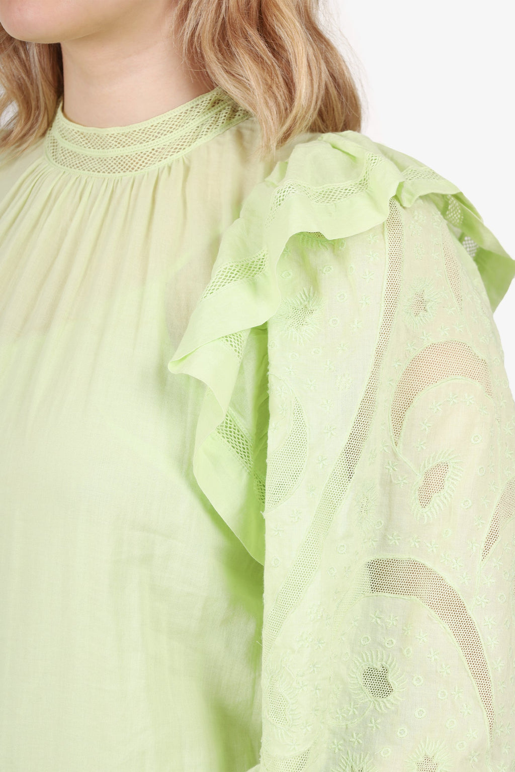 Ulla Johnson Green Lace Ruffle Maxi Dress Size 4