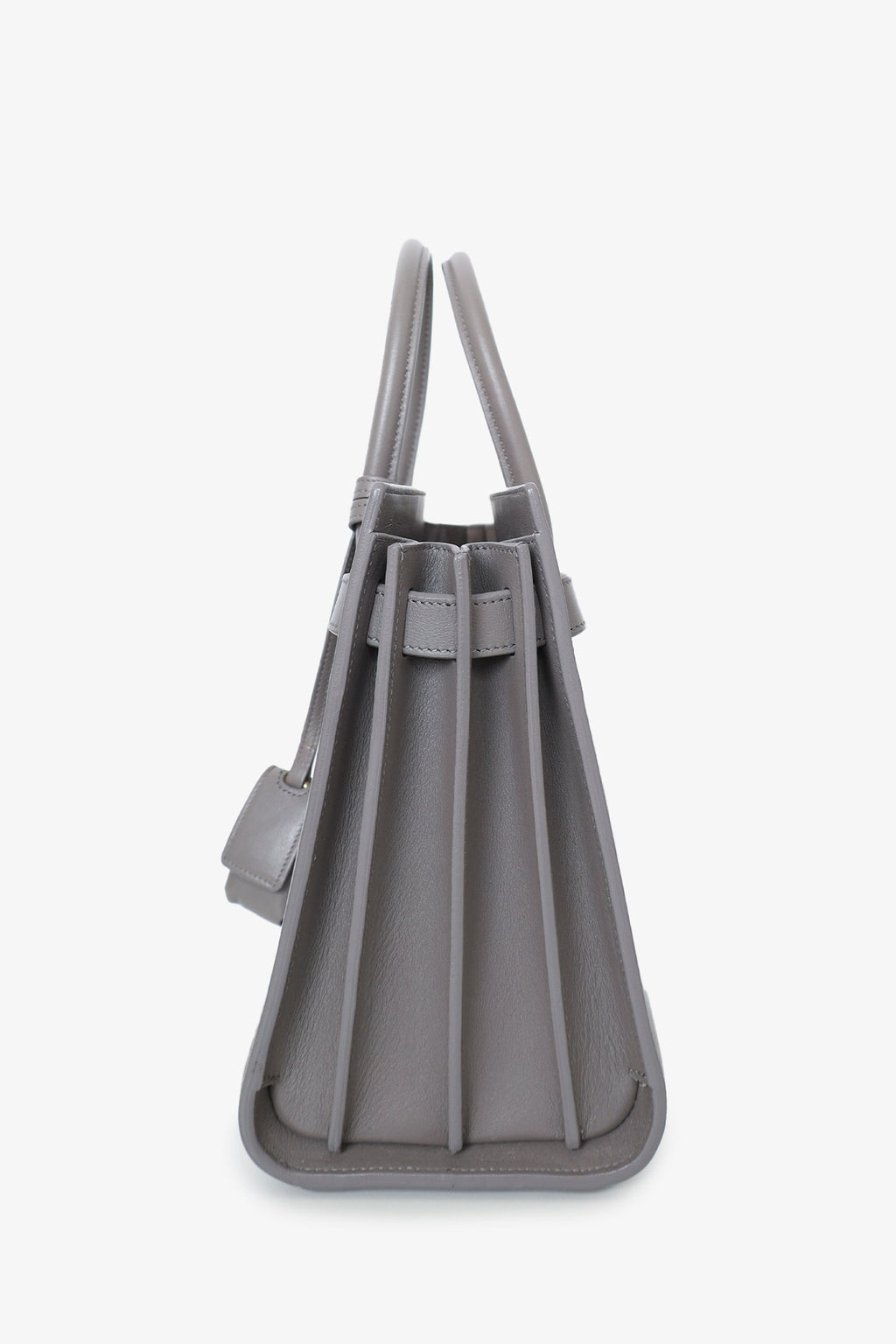 Saint Laurent Grey Leather Small Sac de Jour Top Handle with Strap