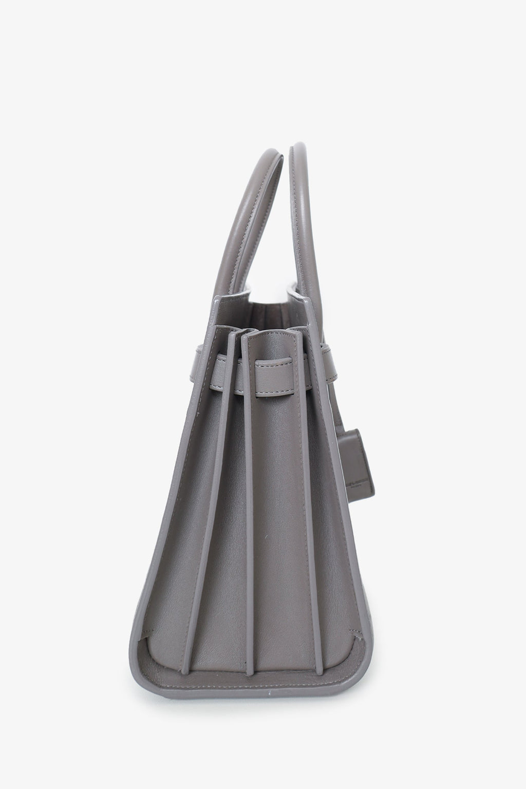 Saint Laurent Grey Leather Small Sac de Jour Top Handle with Strap