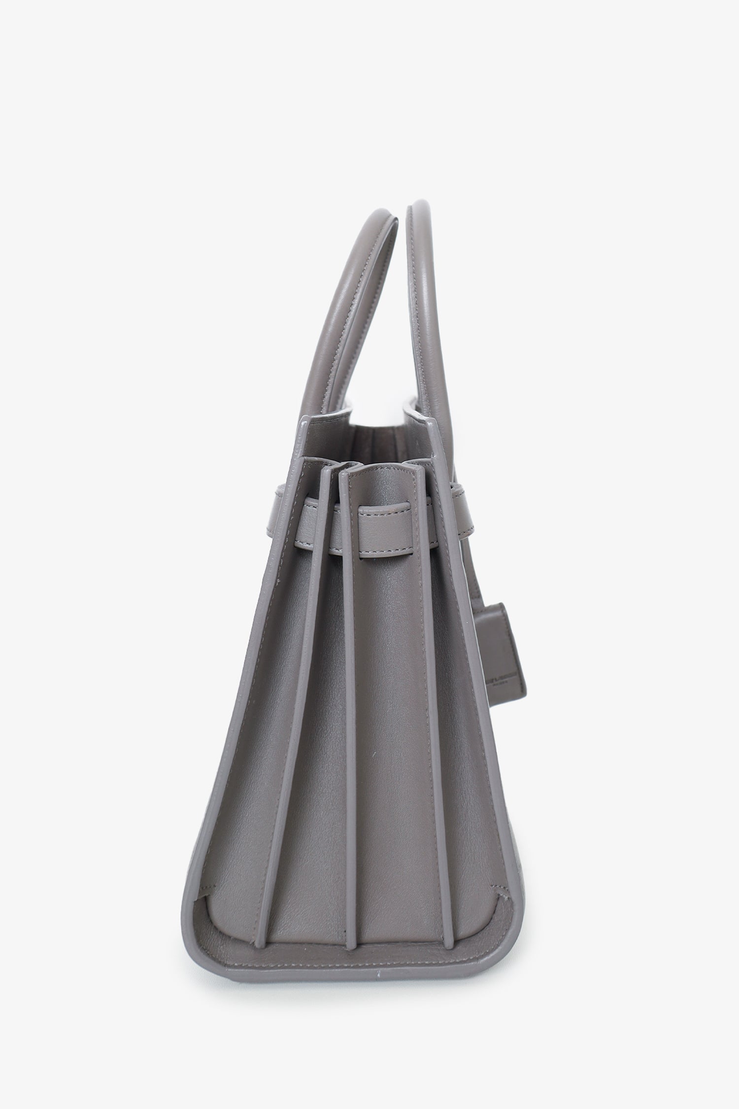 Saint Laurent Grey Leather Small Sac de Jour Top Handle with Strap