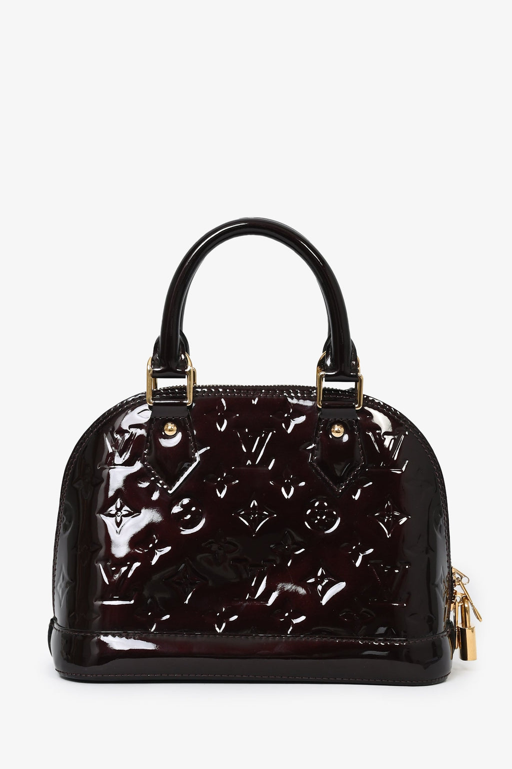 Louis Vuitton 2016 Limited Edition Amarante Vernis Flower Embellished Alma BB with Strap